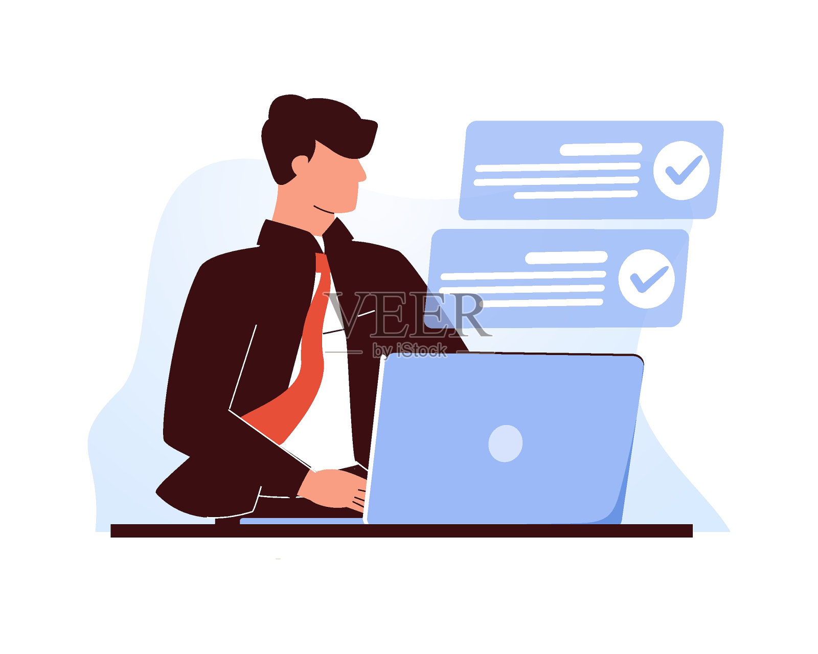 个人生产力和任务管理。商业概念插图。自由职业者，效率，工作效率，绩效插画图片素材