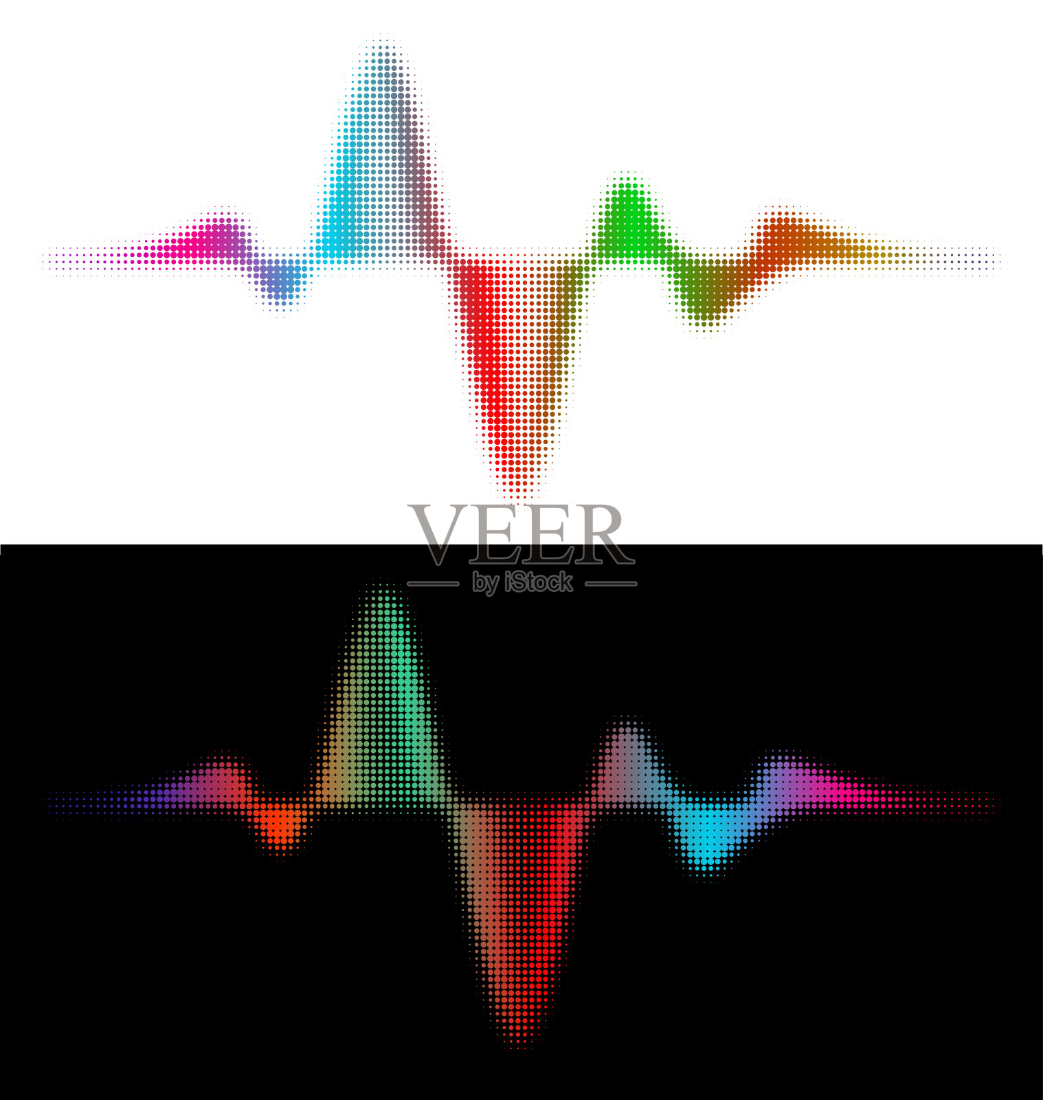 抽象波半色调元素插画图片素材