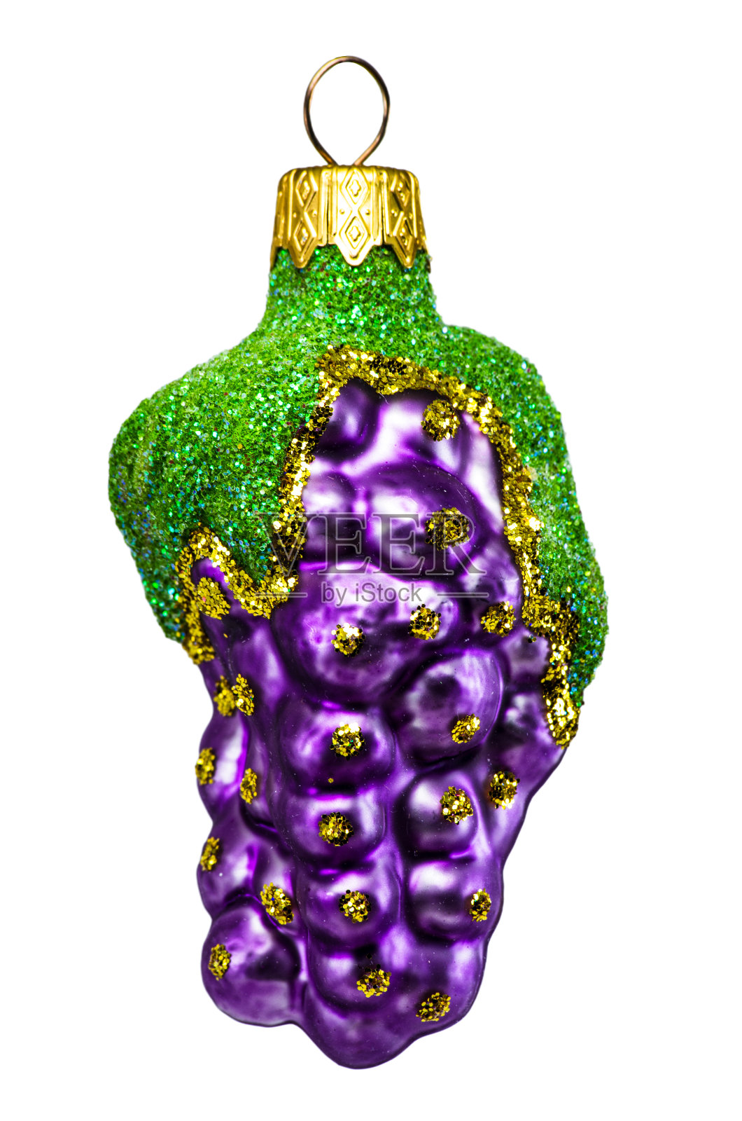 新年装饰玩具，圣诞准备在家里，选择性重点，隔离在白色背景上照片摄影图片