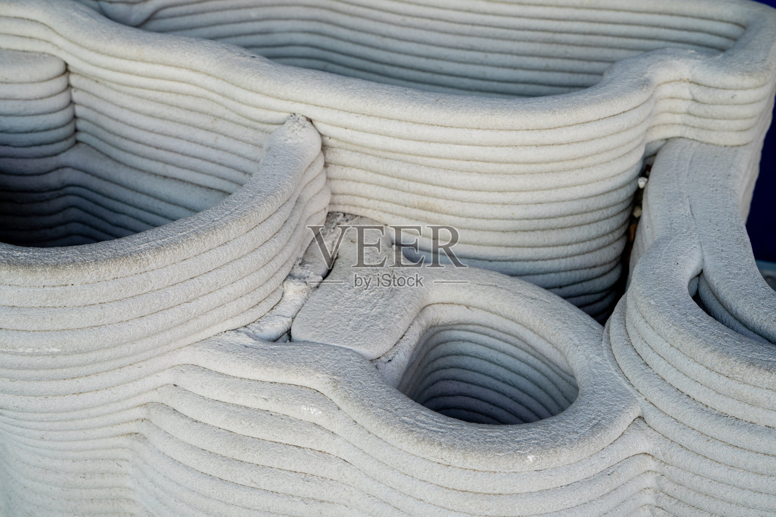 3D打印珊瑚房屋。绿色解决方案以创新的3D打印技术促进珊瑚礁修复。绿色科技，环保增材制造，实现可持续发展。照片摄影图片