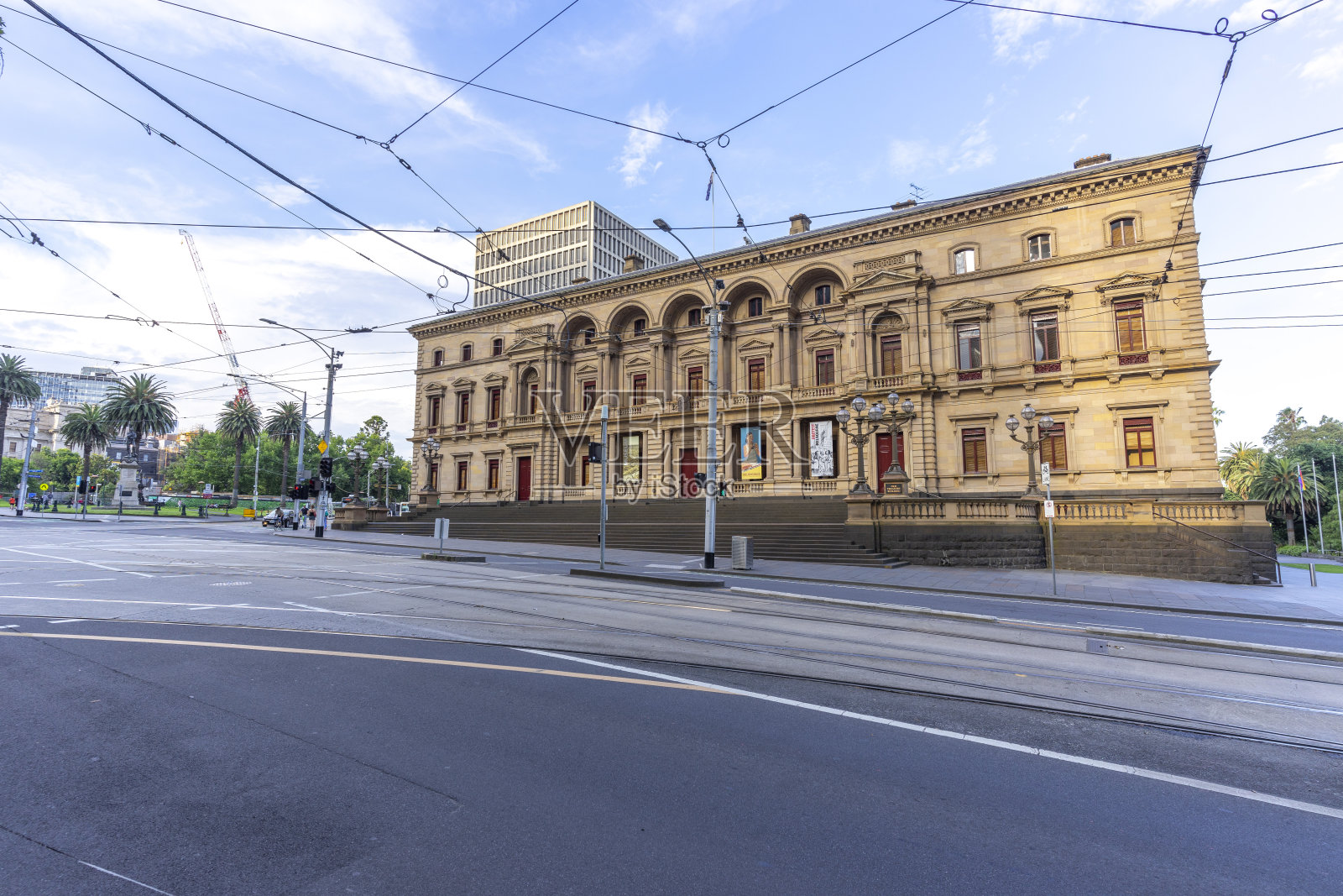 澳大利亚墨尔本的旧财政部大楼。照片摄影图片