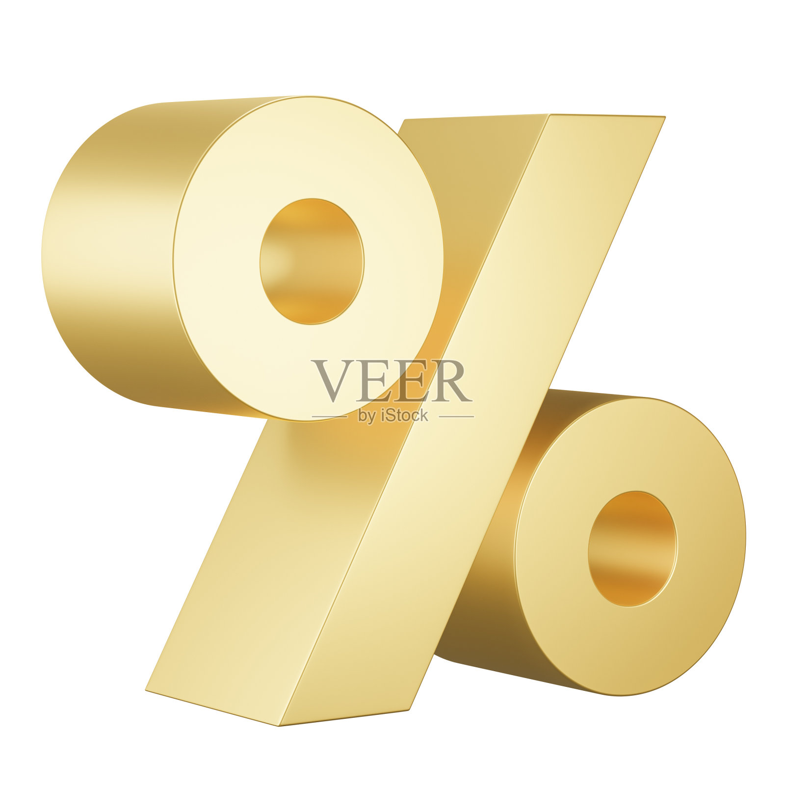 金色百分比隔离透明png背景。3 d渲染。照片摄影图片