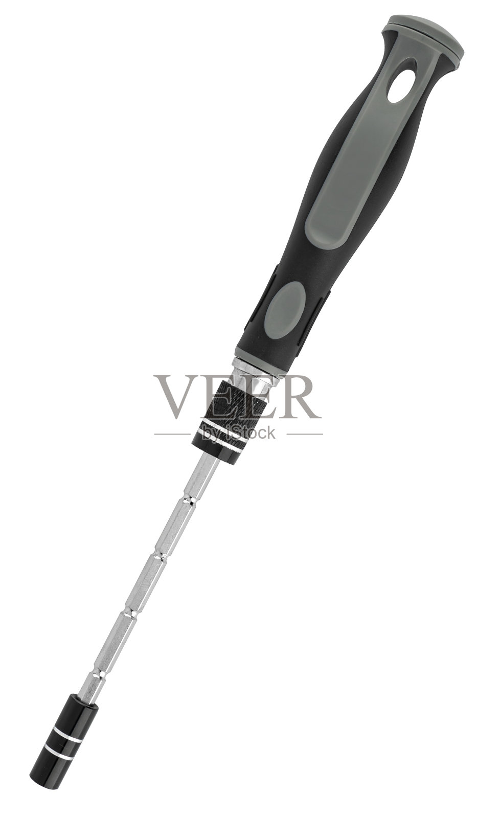 用于不同位的螺丝刀，在绝缘的白色背景上照片摄影图片