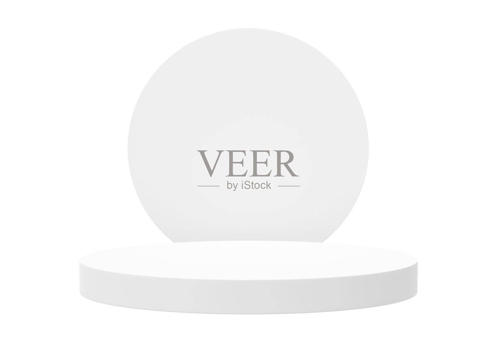 三维，圆柱平台显示场景的最小几何平台基础隔离在透明的背景。照片摄影图片