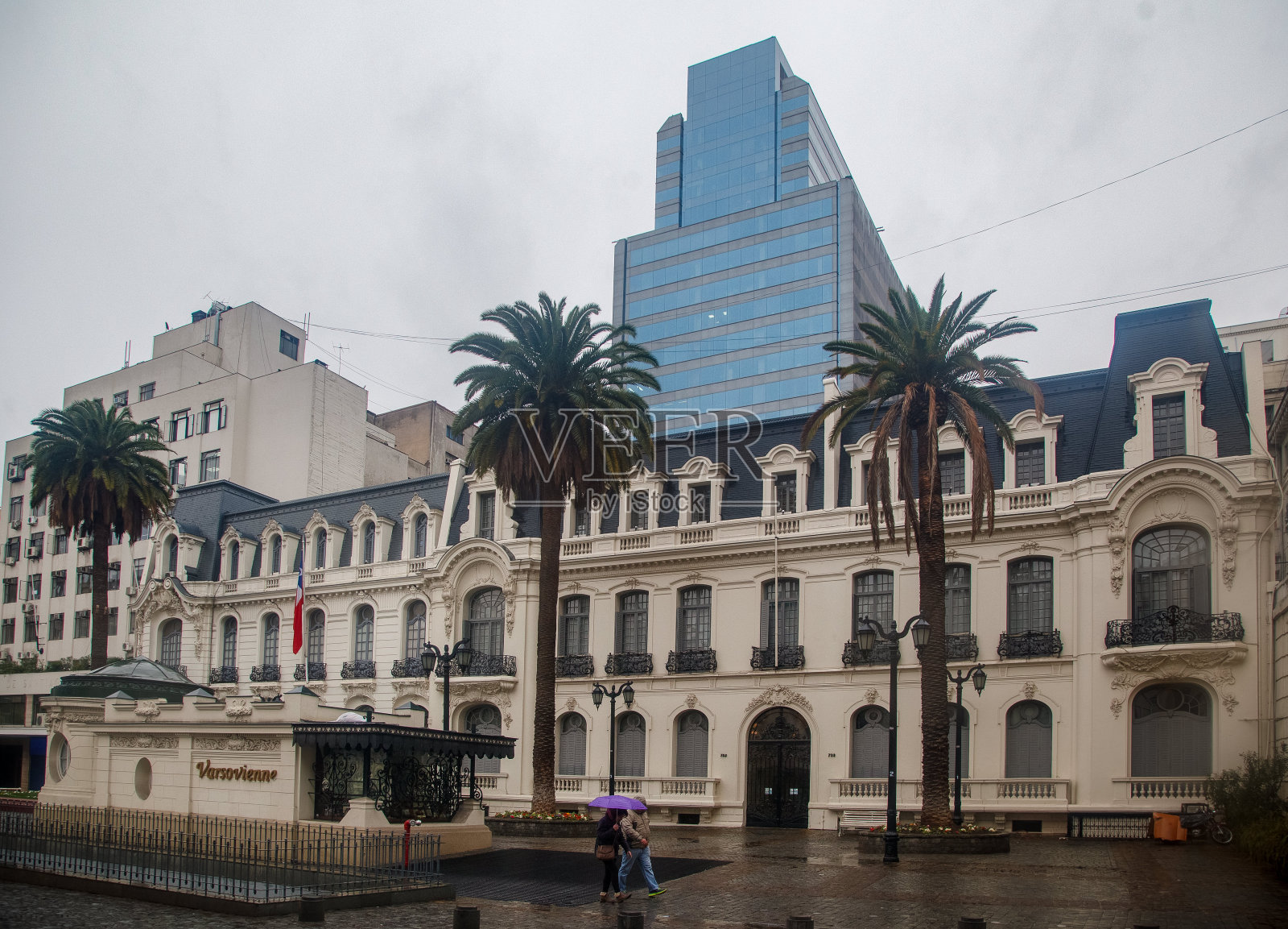 智利圣地亚哥市中心的历史建筑照片摄影图片