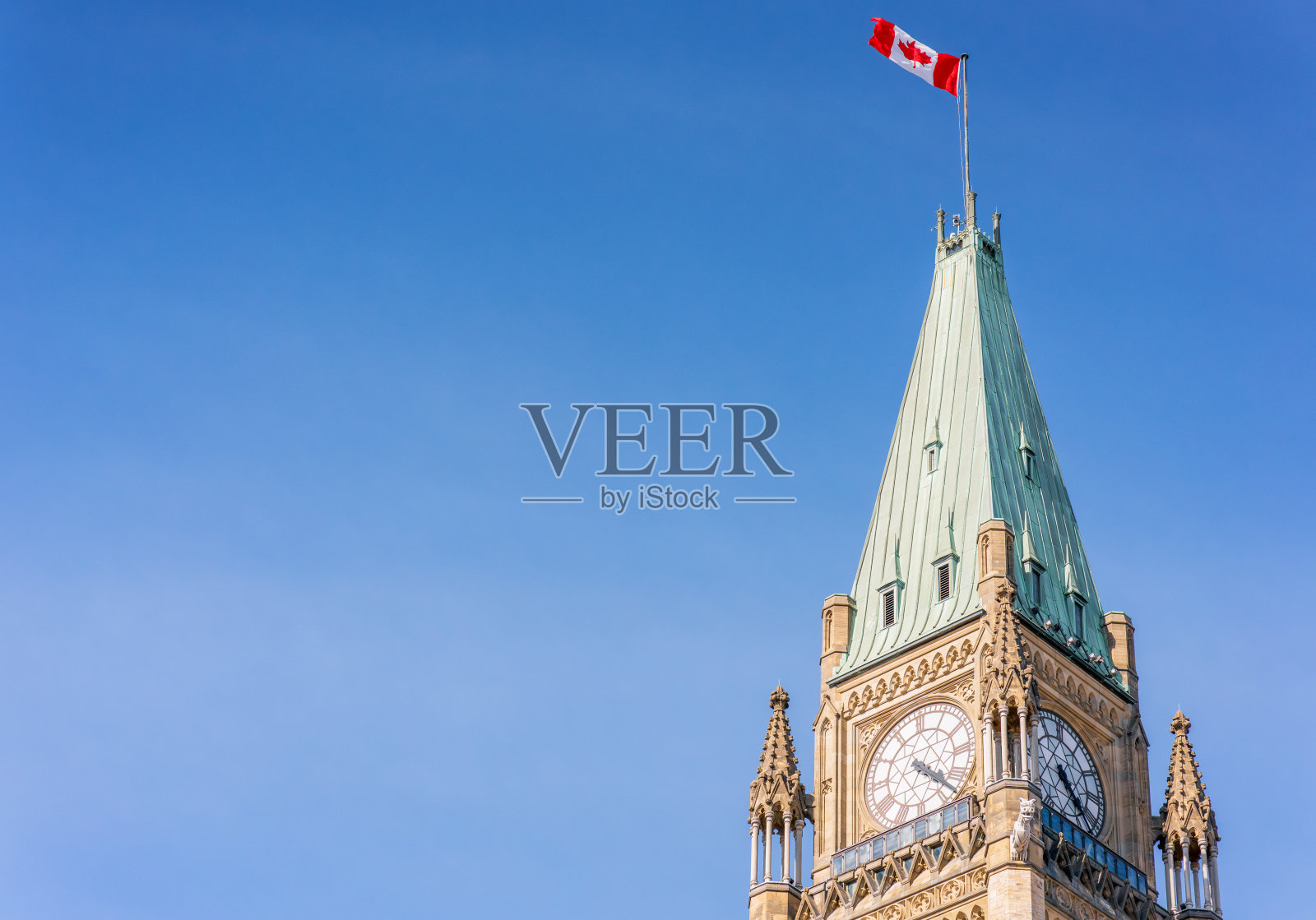 加拿大国会大厦上的和平塔照片摄影图片