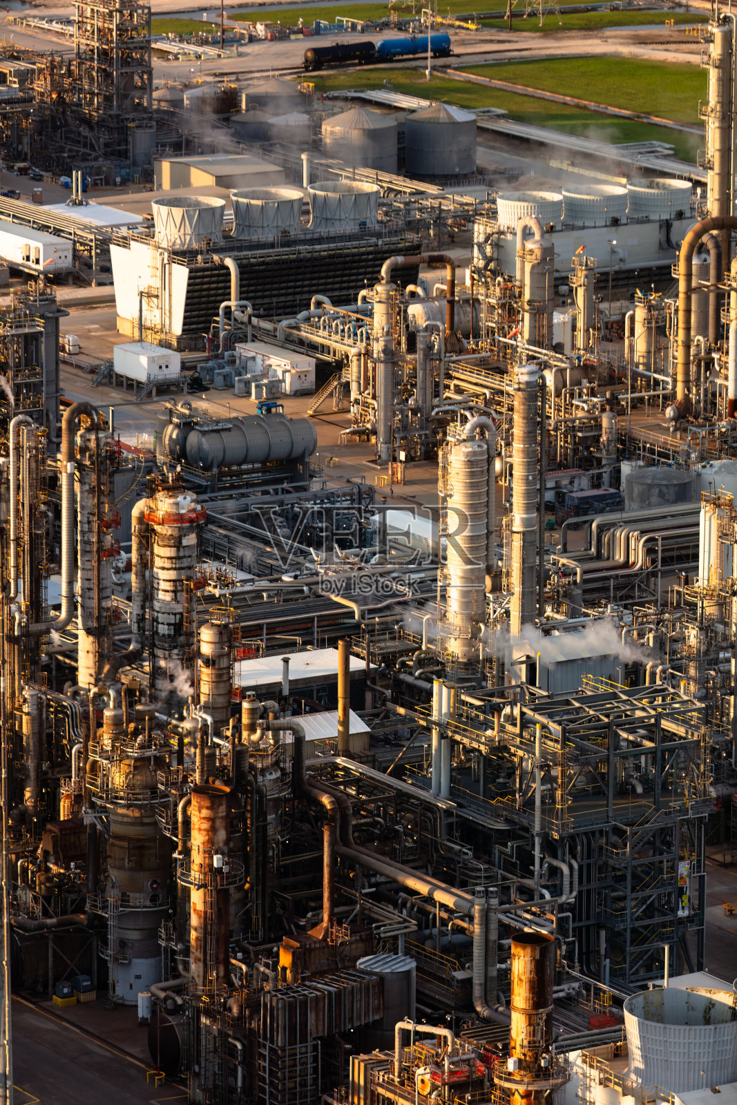 德克萨斯州休斯顿炼油厂鸟瞰图照片摄影图片