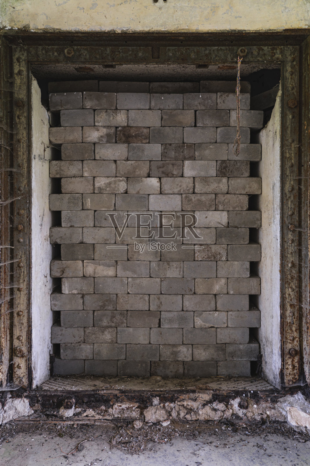 以前堡垒的旧入口用砖砌成墙照片摄影图片