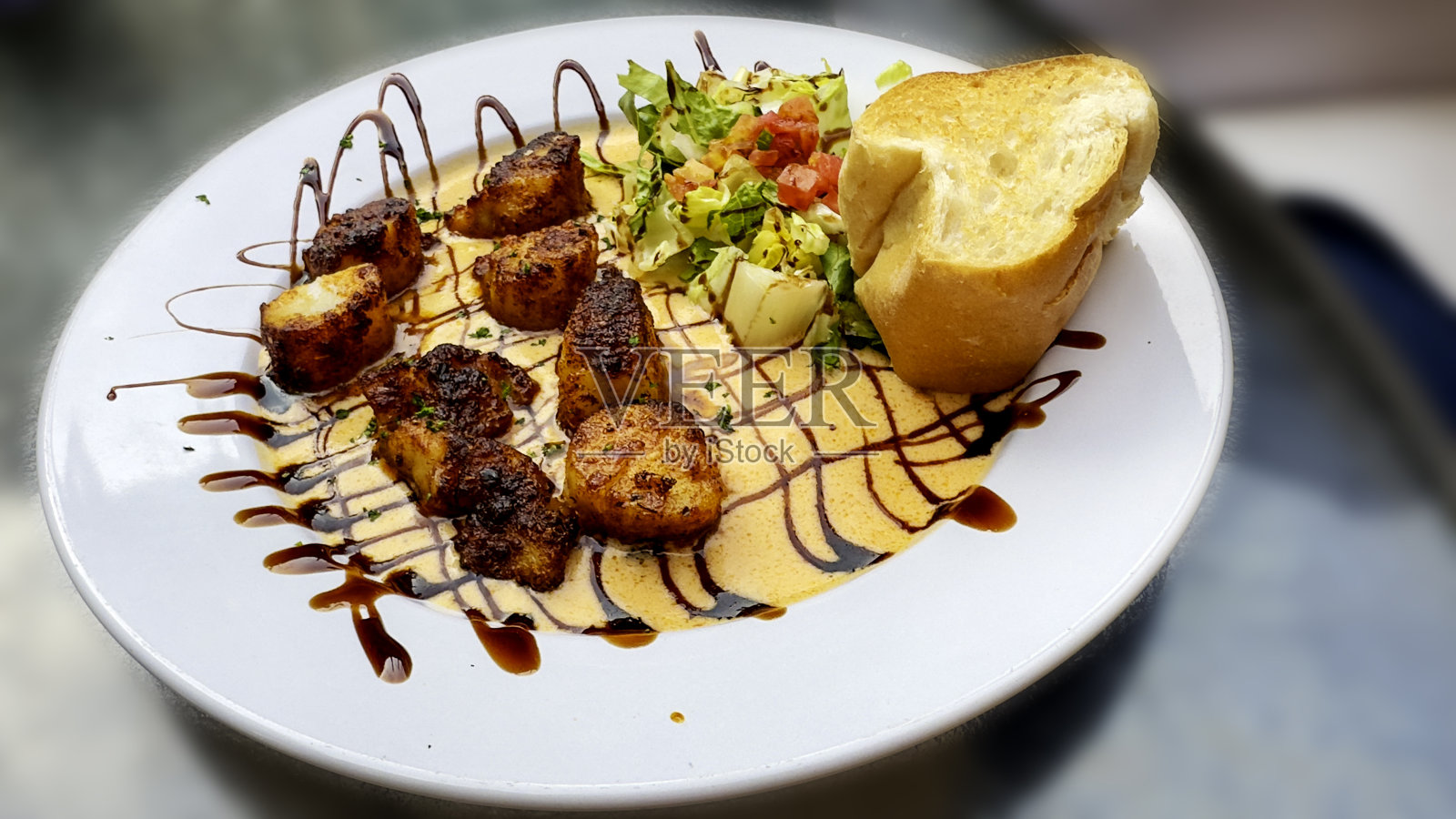 美味的扇贝晚餐照片摄影图片