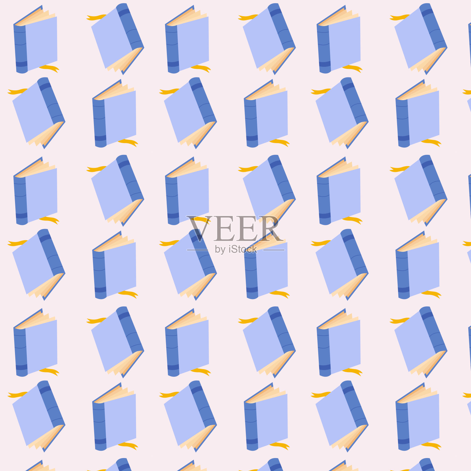 书矢量无缝图案或背景。世界读书日插画图片素材