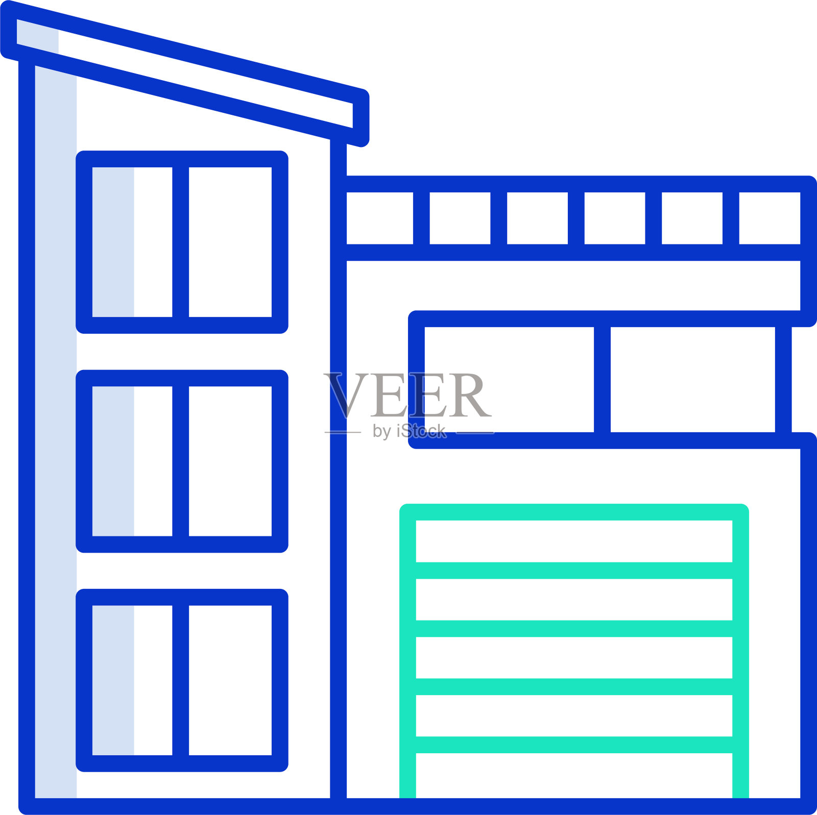 房子轮廓颜色矢量插图插画图片素材