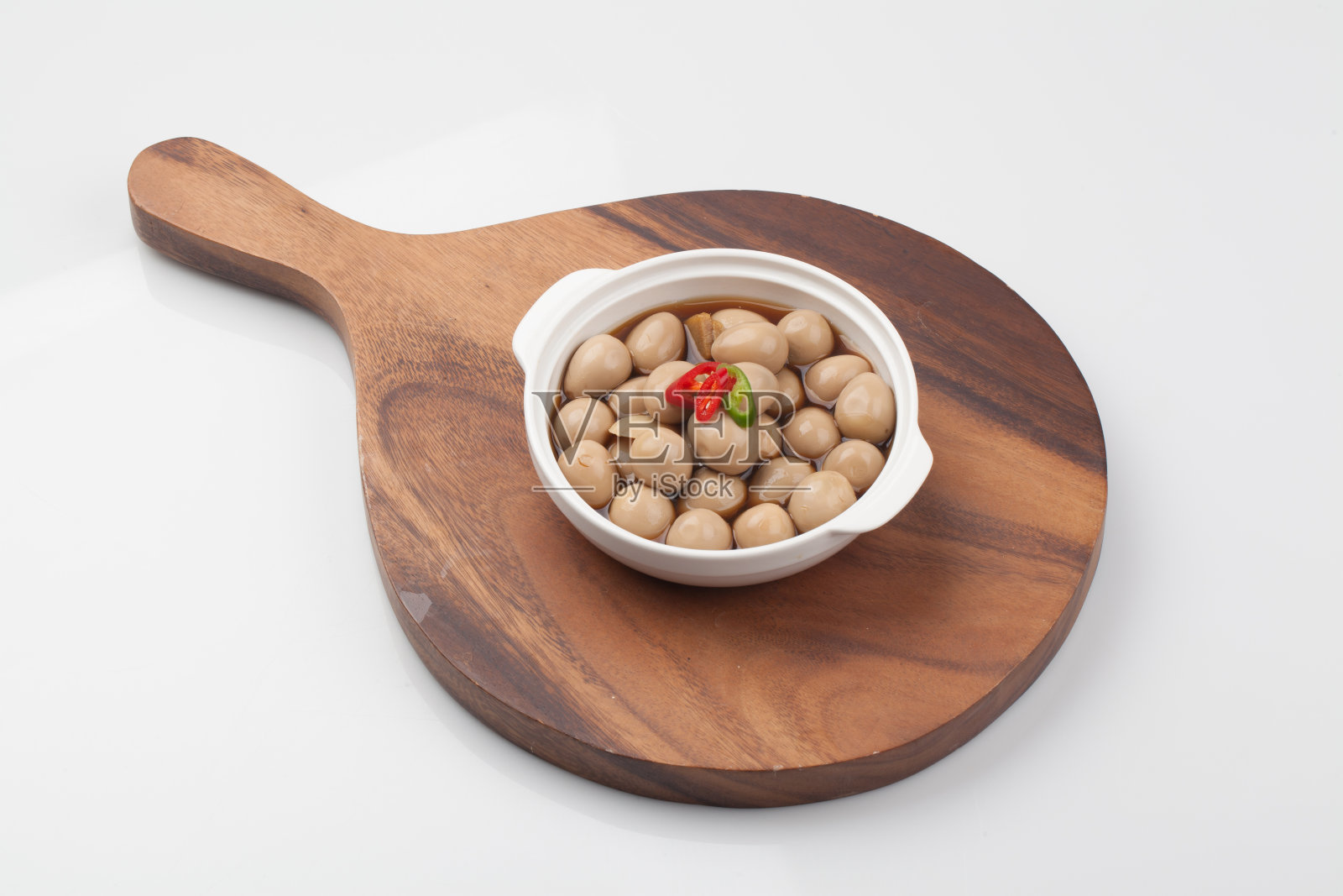 长杖林是用鸡蛋和酱油一起煮的配菜。照片摄影图片