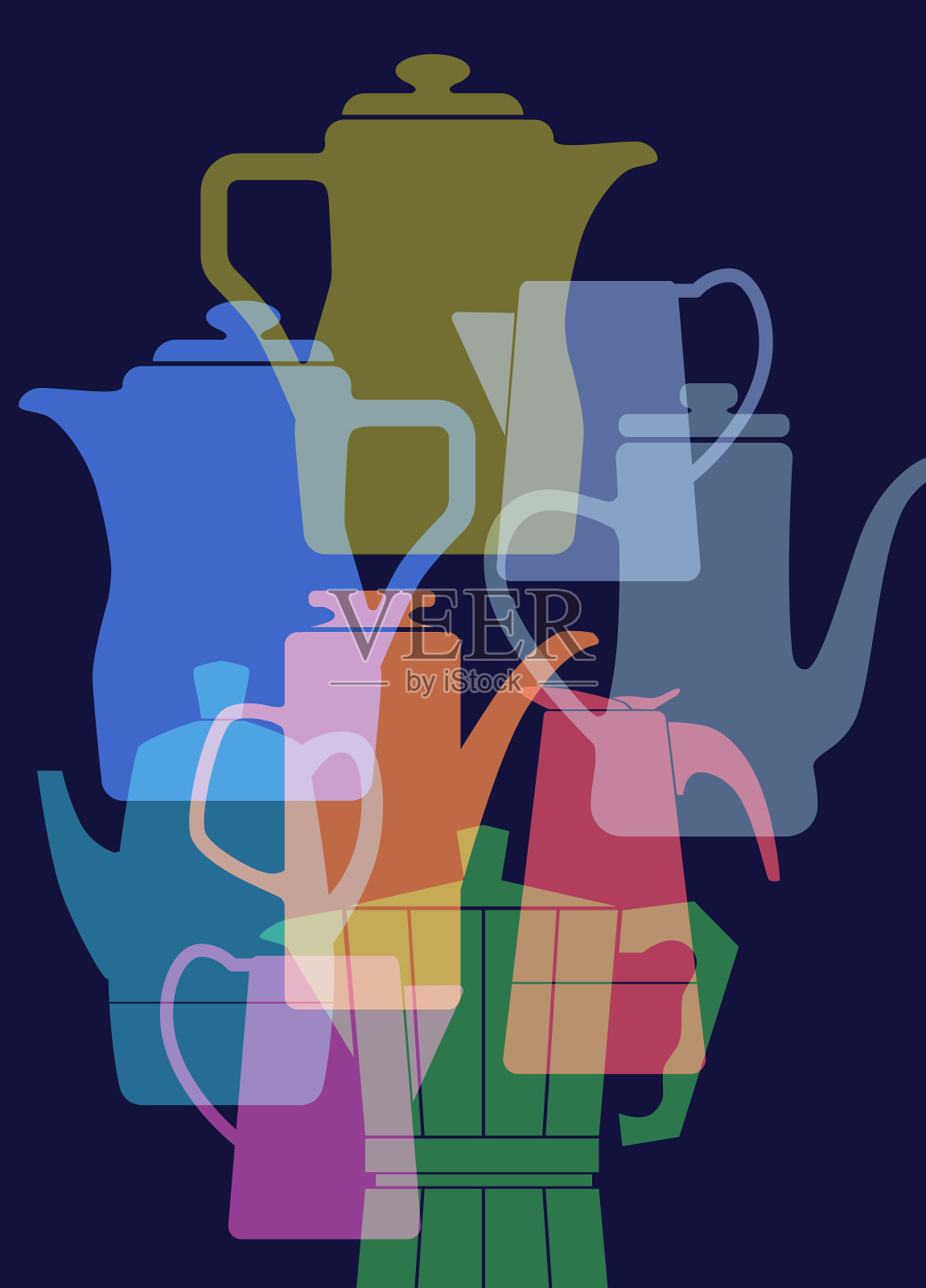 咖啡壶插画图片素材