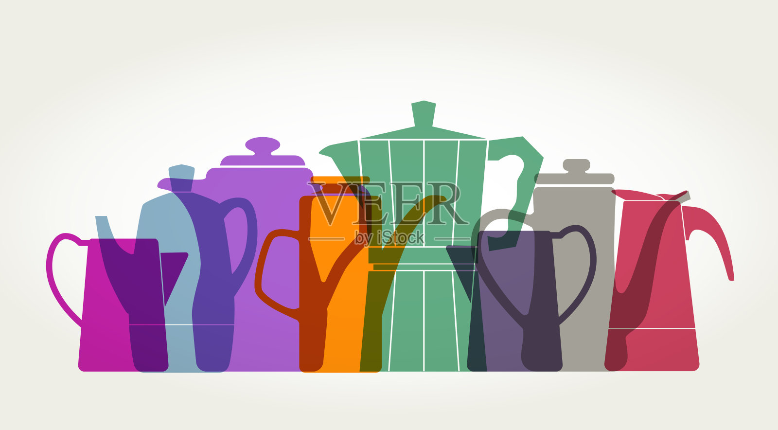 咖啡壶插画图片素材