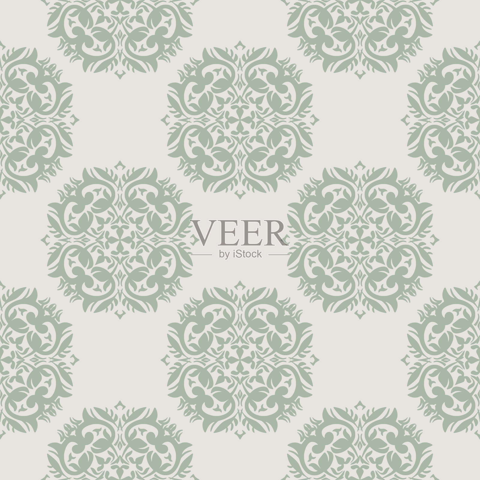 锦缎图案矢量华丽，花卉设计与创造图形和优雅。插画图片素材