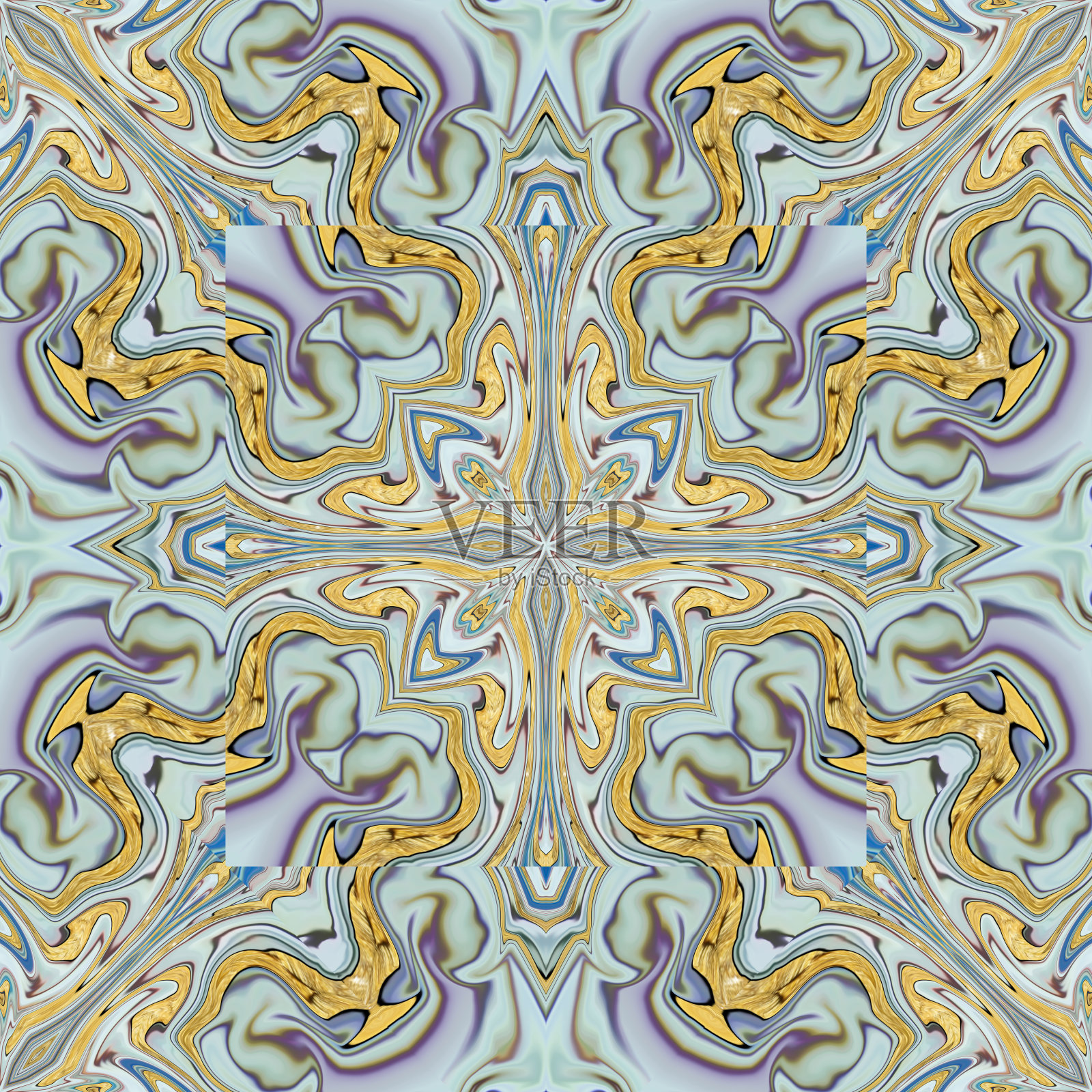 曼荼罗。元素的网页设计。民族，东方图案，方形装饰，大理石图案。万花筒效果。用于蜡染、墙纸、织物、纺织品、包装。无缝拼接图案，蕾丝插画图片素材