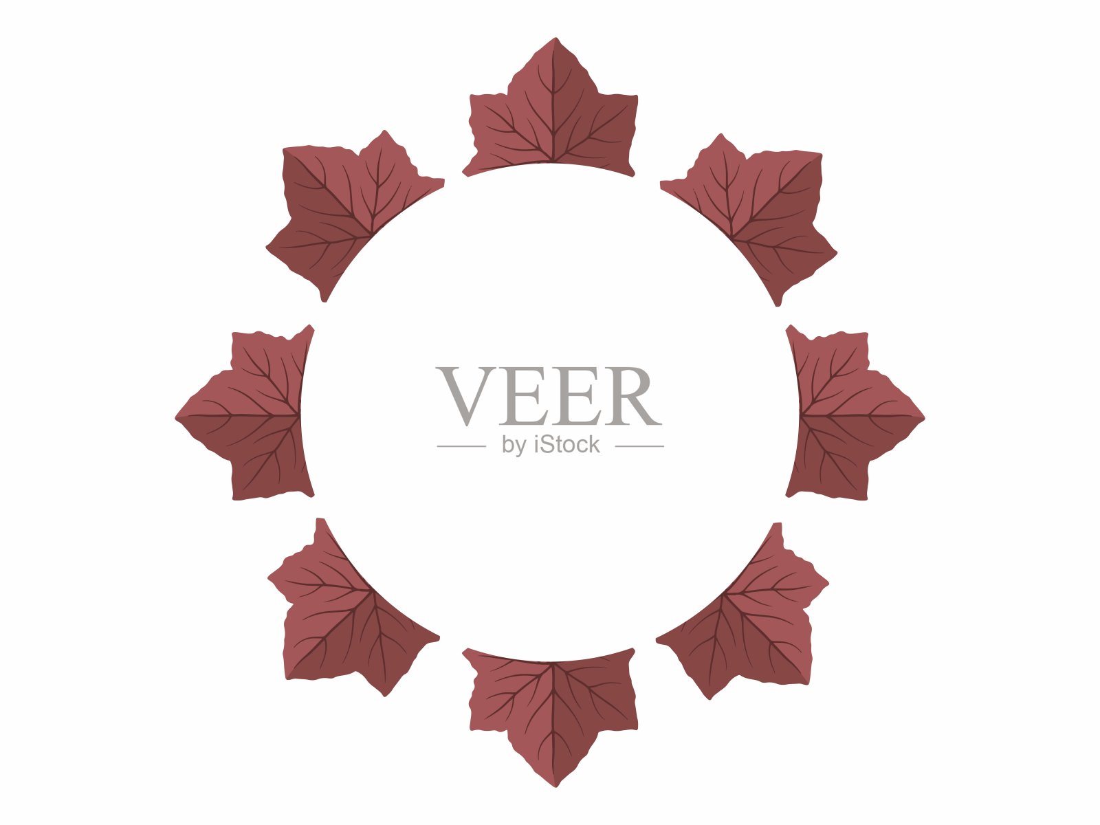 秋叶圆框架背景。秋天框架与树叶背景。秋叶圆框架背景。圆形框架树叶秋天的背景插画图片素材