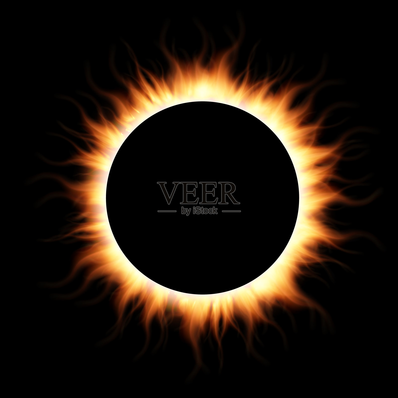 日食。高度逼真的插图。插画图片素材