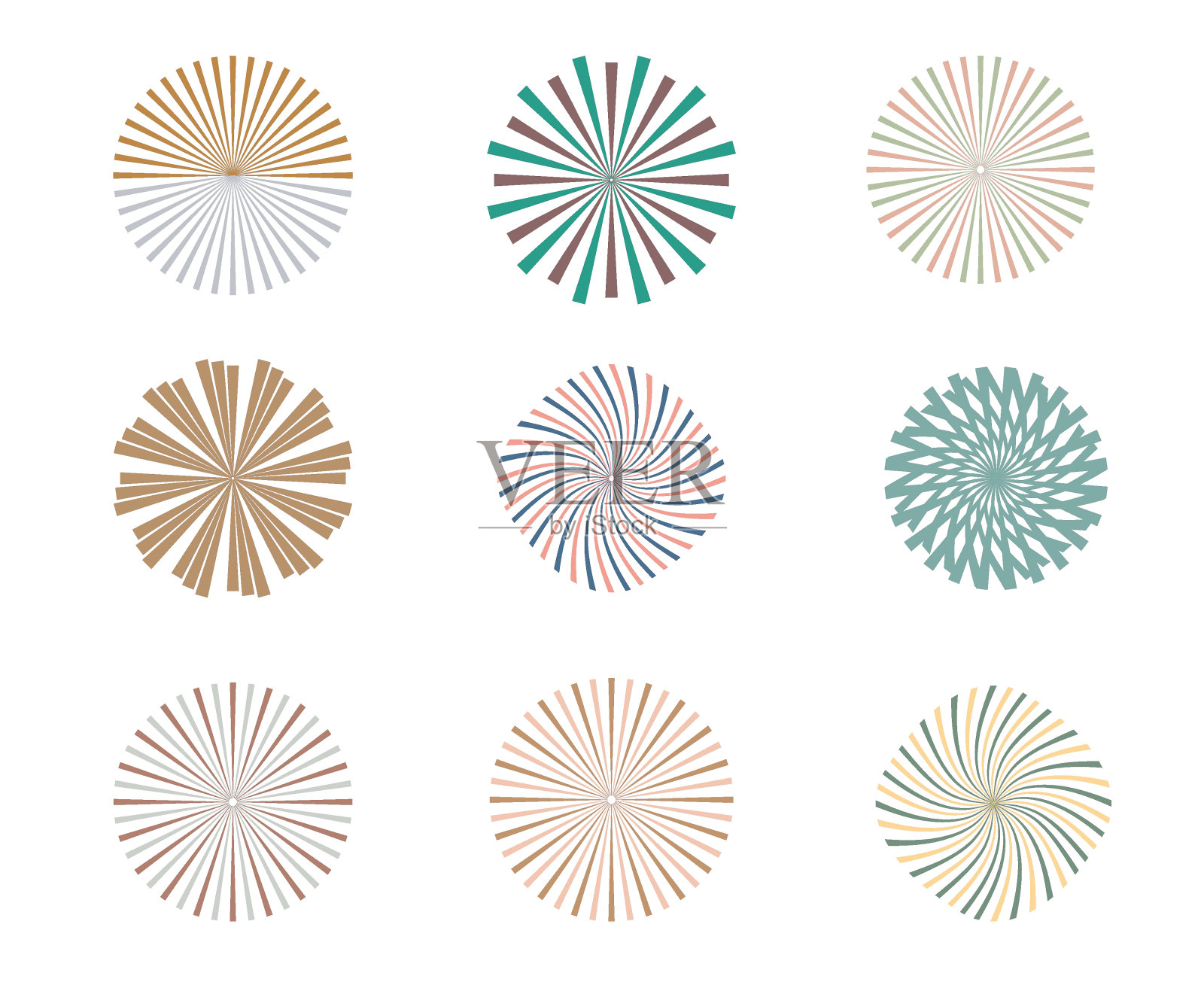 日辉集合，爆裂的太阳，光芒，烟花插画图片素材