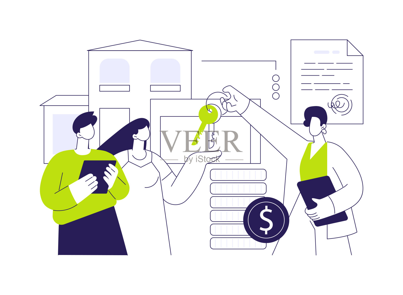 租赁服务抽象概念矢量图。插画图片素材