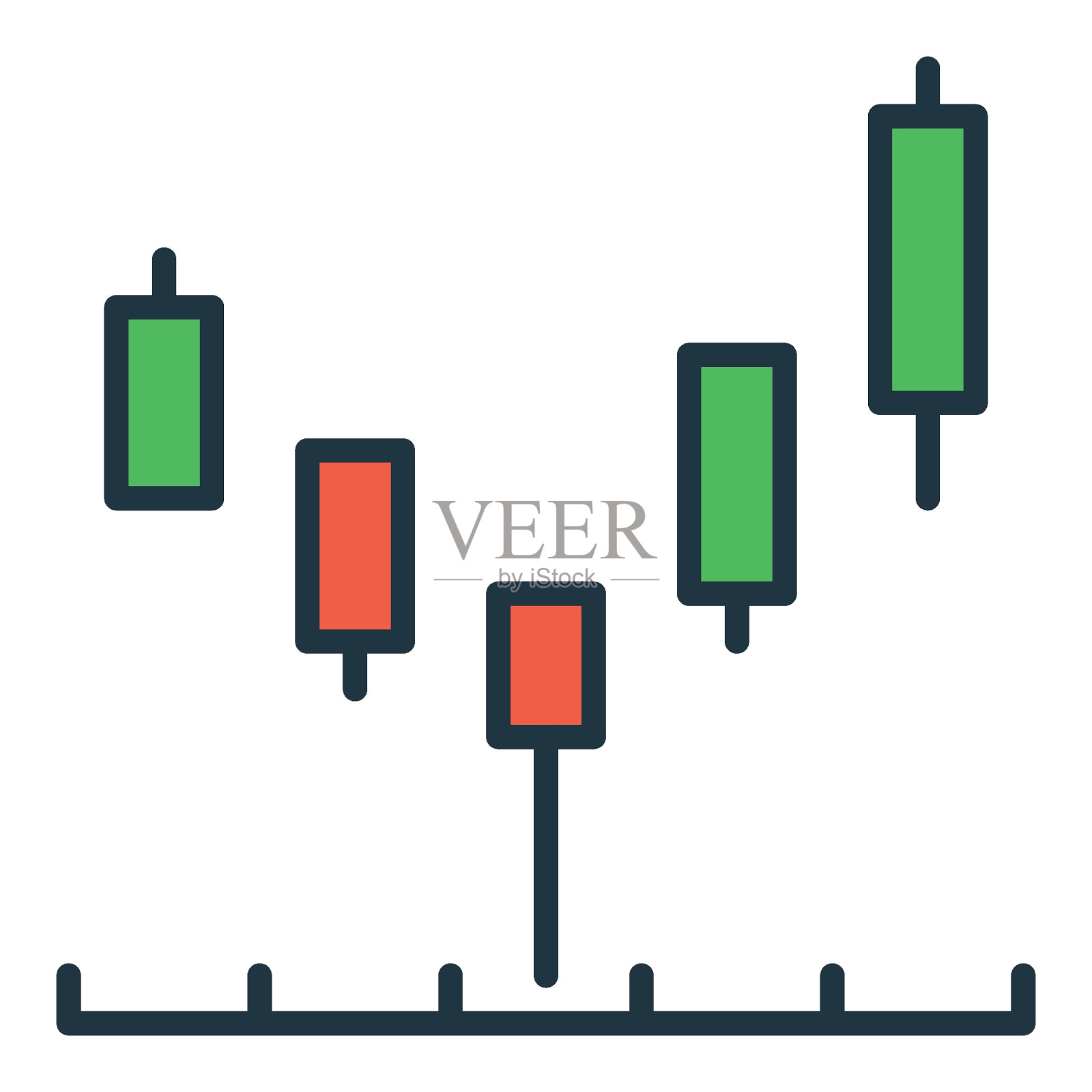 锤子烛台矢量彩色图标或标志元素插画图片素材