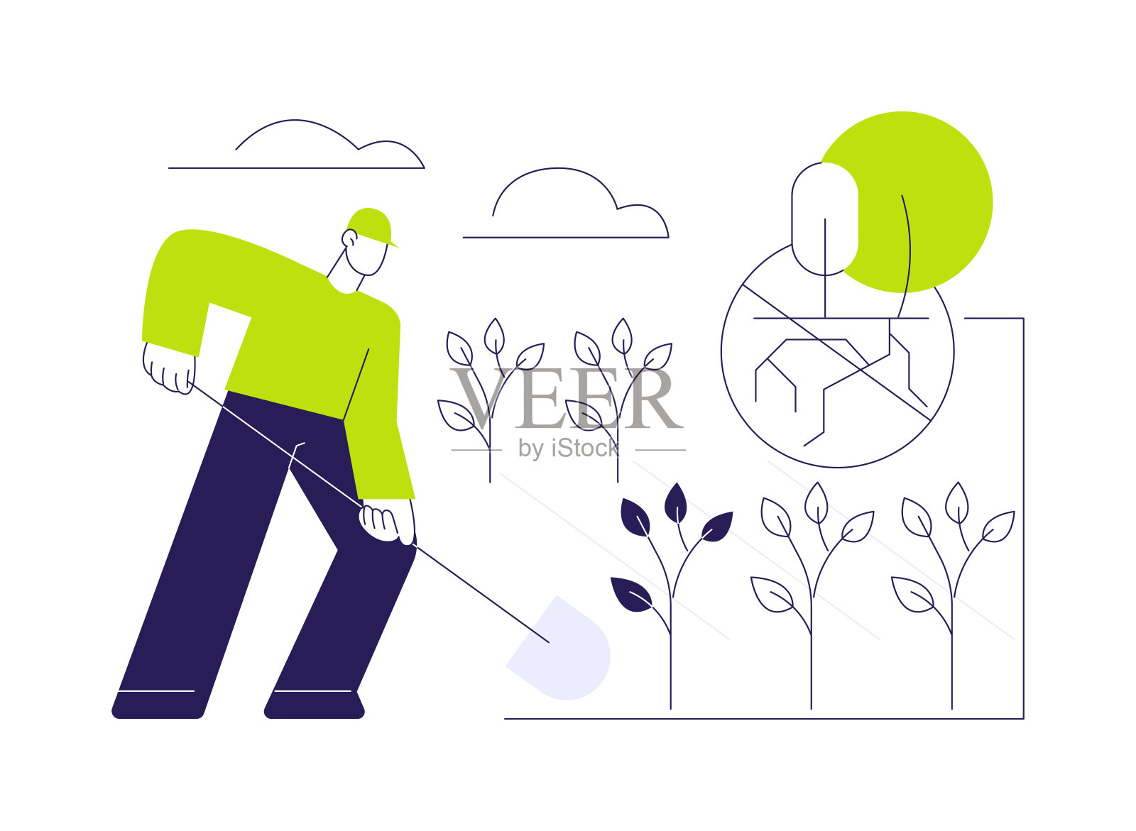 侵蚀控制抽象概念矢量插图。插画图片素材