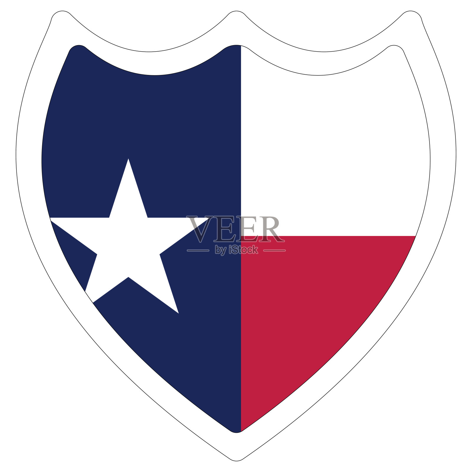 德州国旗图标孤立。德克萨斯州的旗帜。插画图片素材