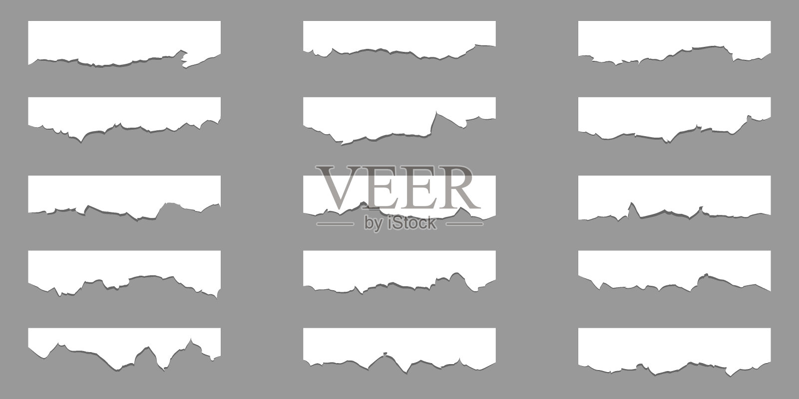 撕纸套。撕烂的纸上有影子。插画图片素材