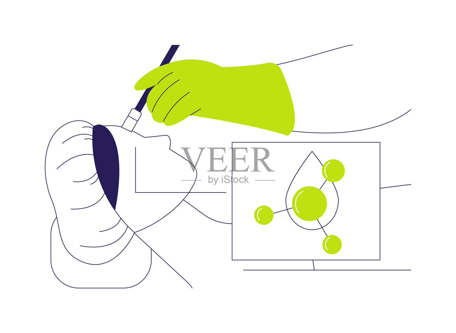 磨皮抽象概念矢量插图。插画图片素材