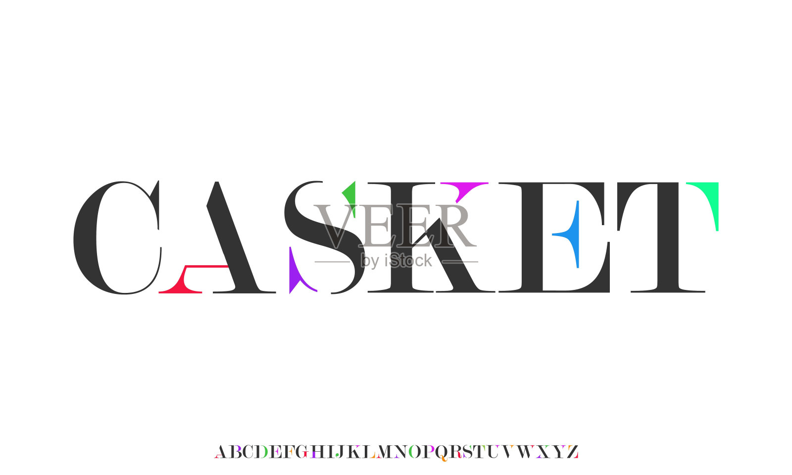 时尚的最小排版大写字母字体插画图片素材