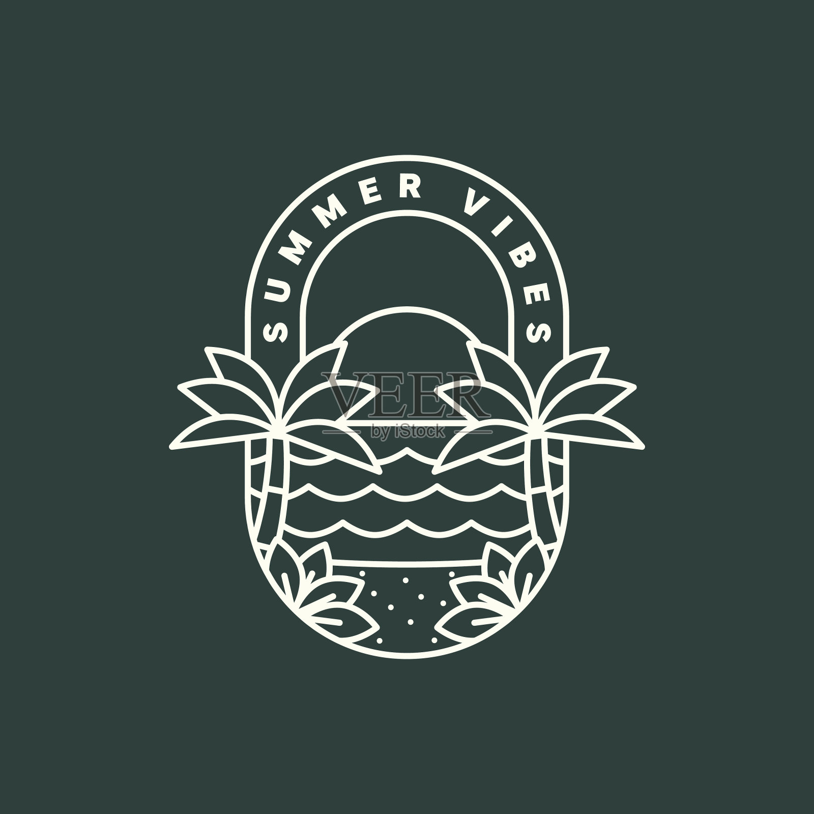 夏日沙滩插图插画图片素材