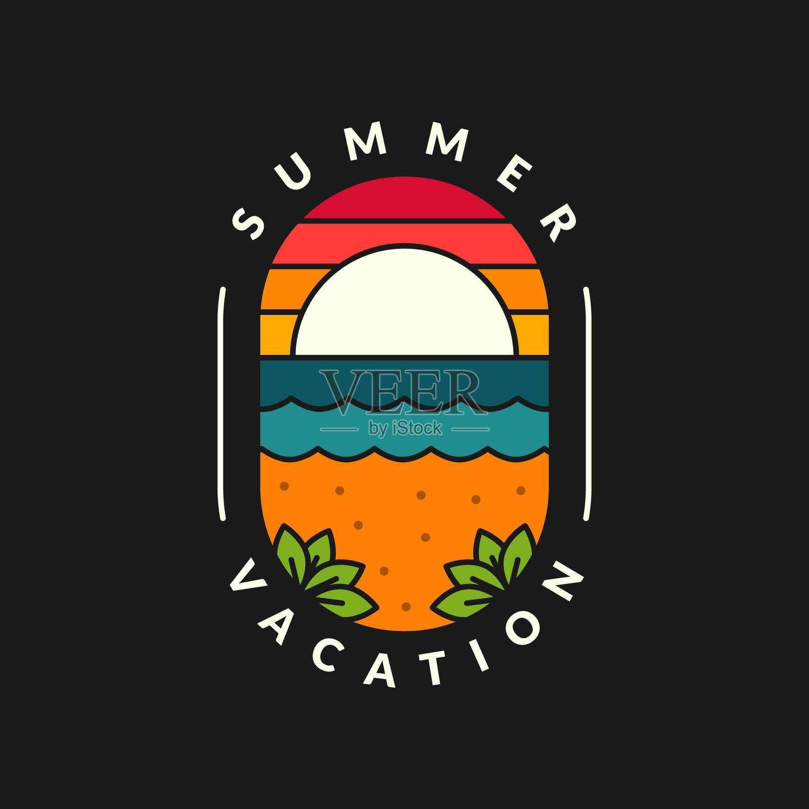 夏日沙滩插图插画图片素材