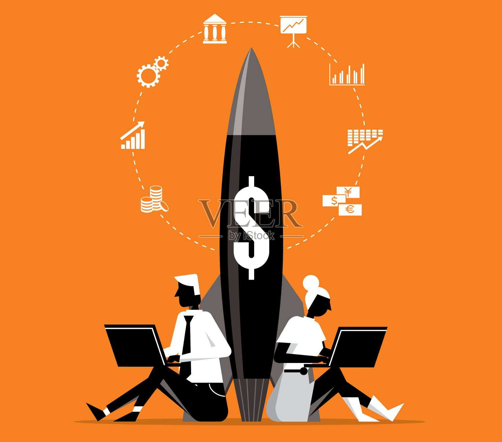 创业-团队合作插画图片素材