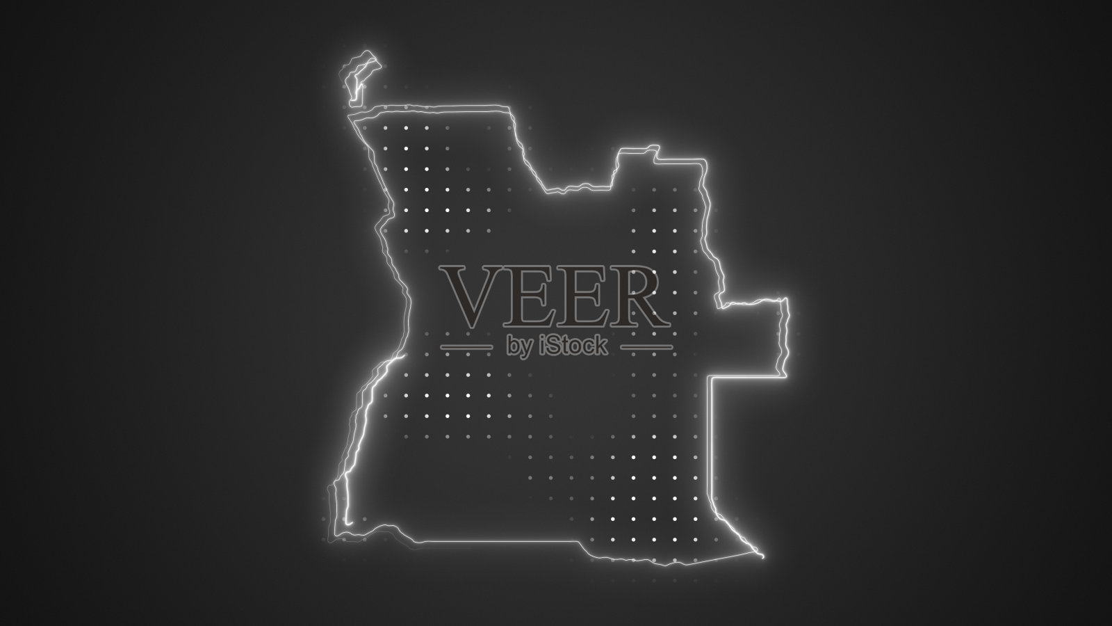 霓虹白色安哥拉地图边界轮廓背景壁纸插画图片素材