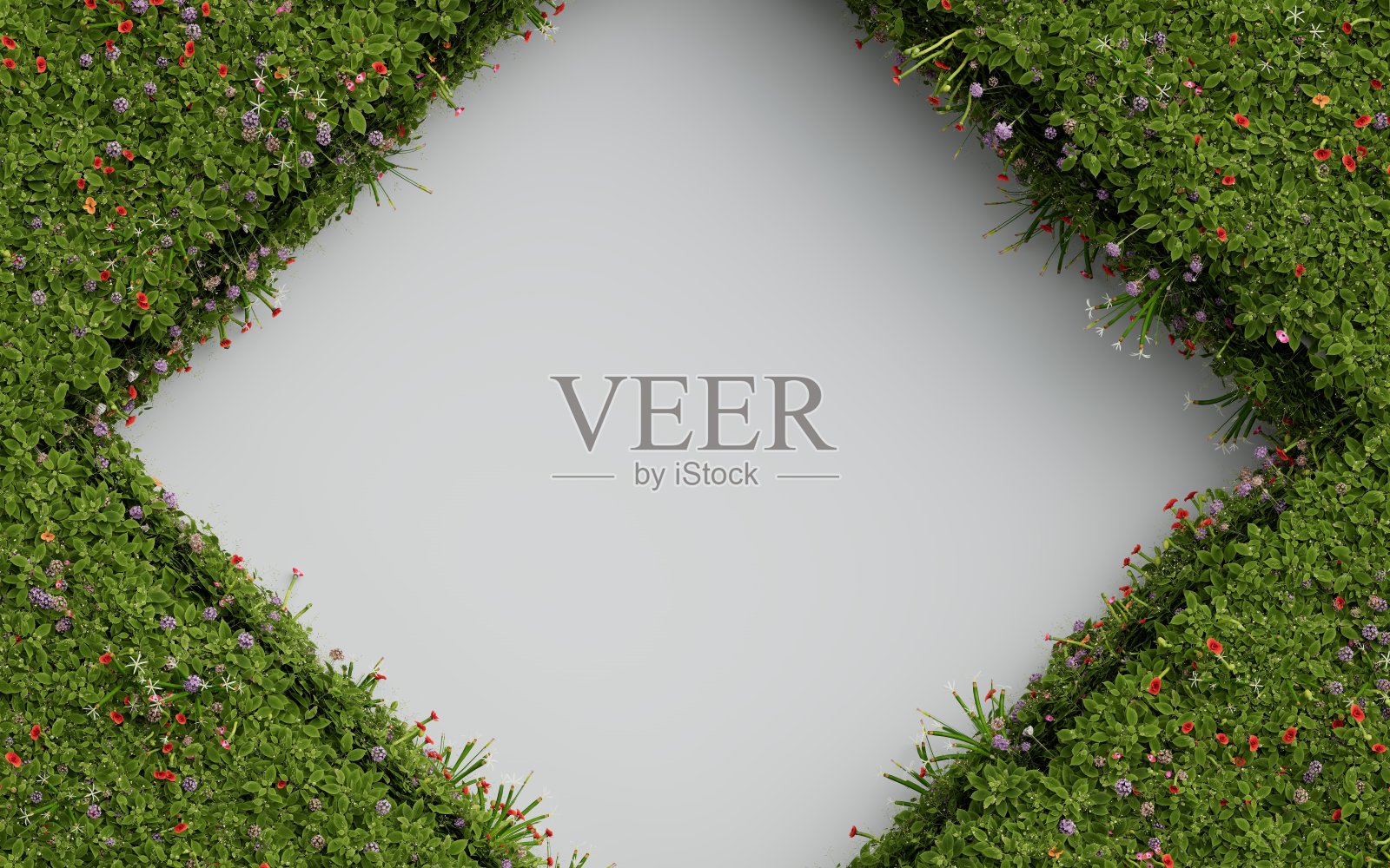 展示舞台讲台产品模型，绿草自然背景照片摄影图片