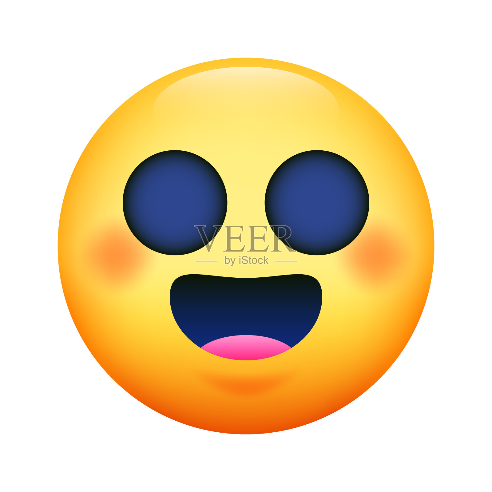 快乐微笑的可爱表情符号插画图片素材