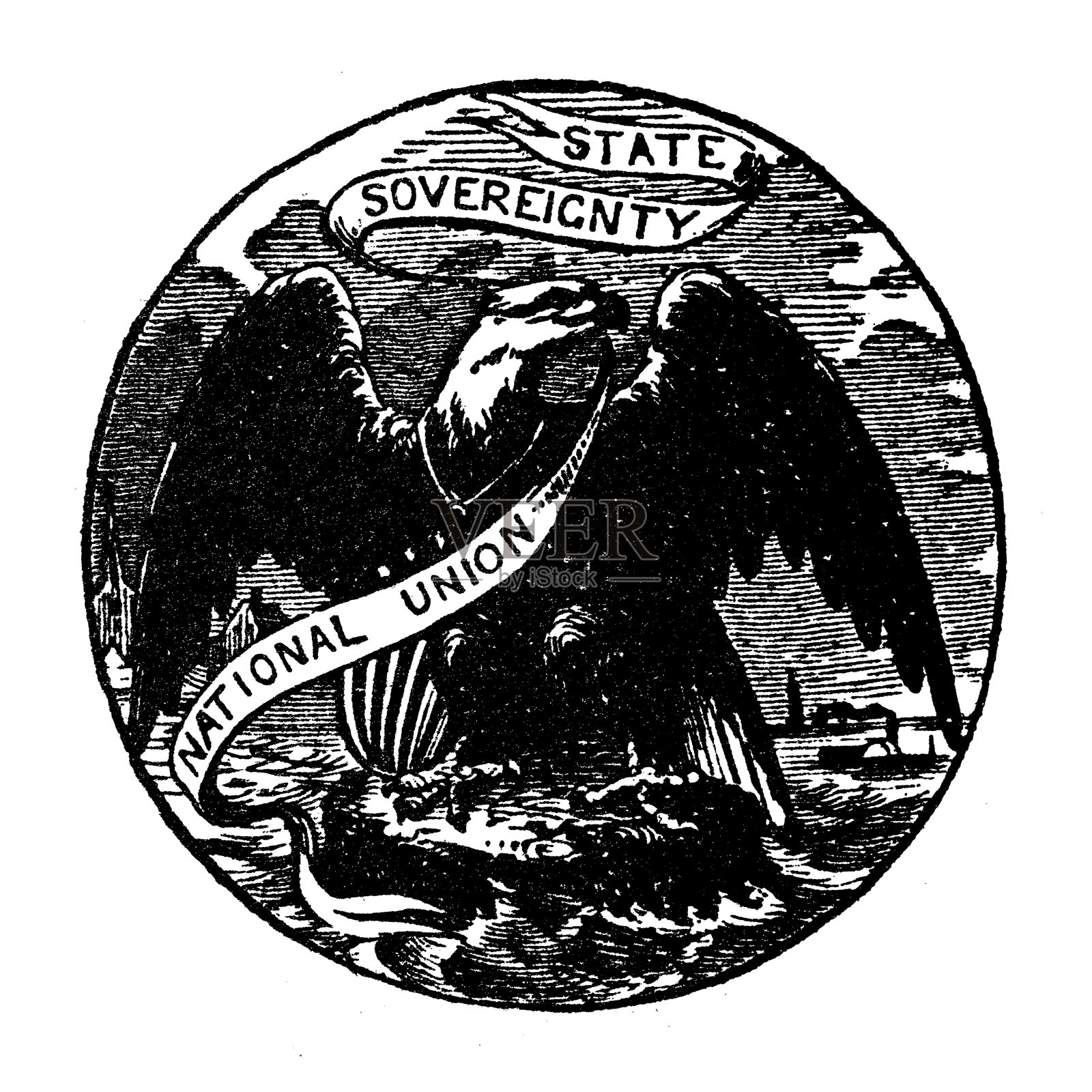 美国州印:伊利诺斯州插画图片素材