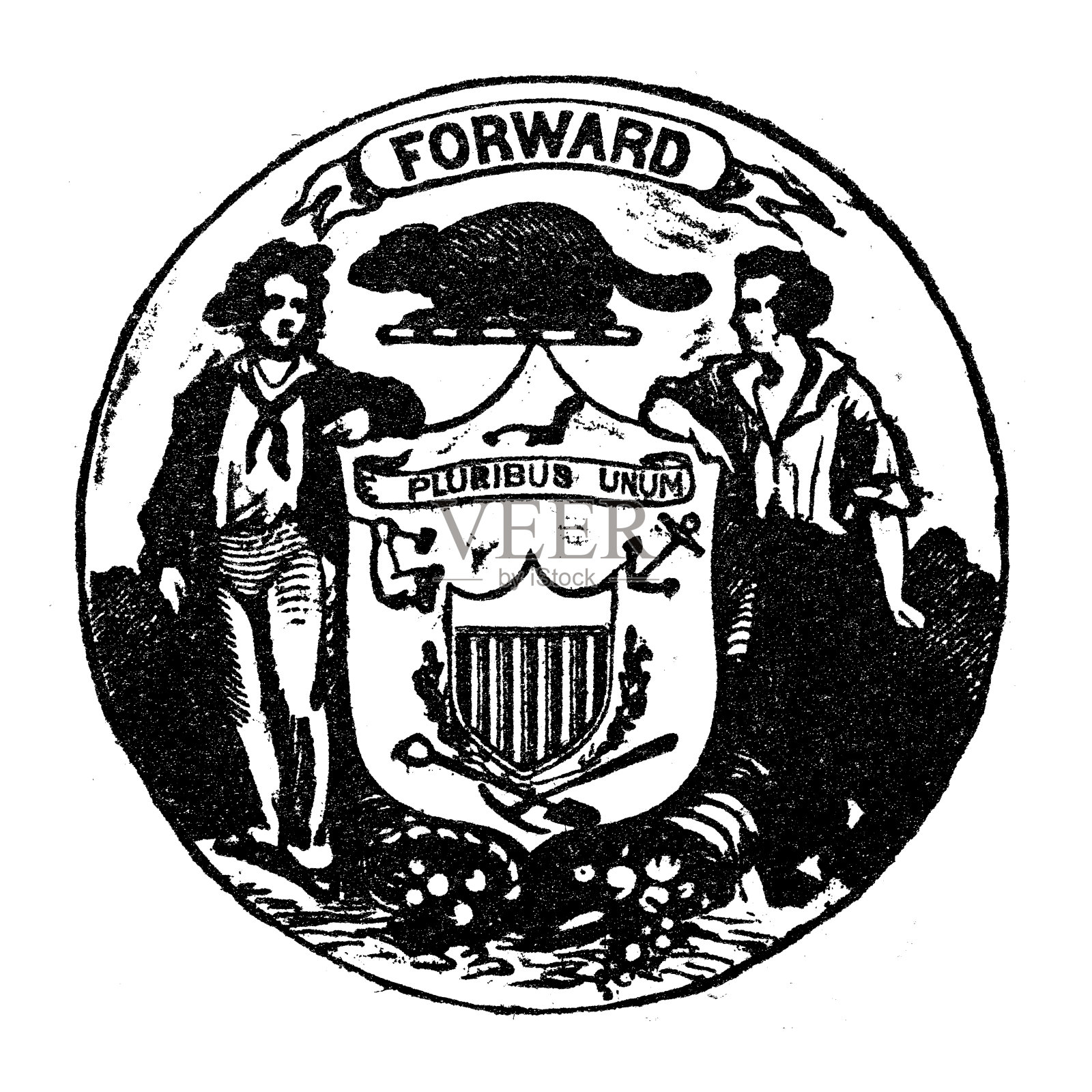 美国州印:威斯康辛州插画图片素材