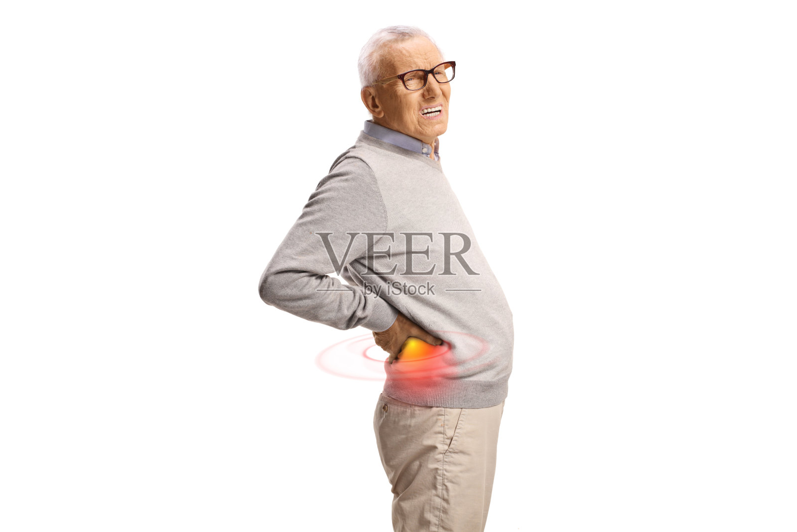 下背部疼痛的老人照片摄影图片