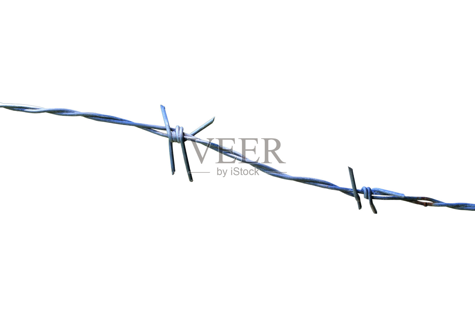 白色背景上孤立的旧铁丝网。照片摄影图片