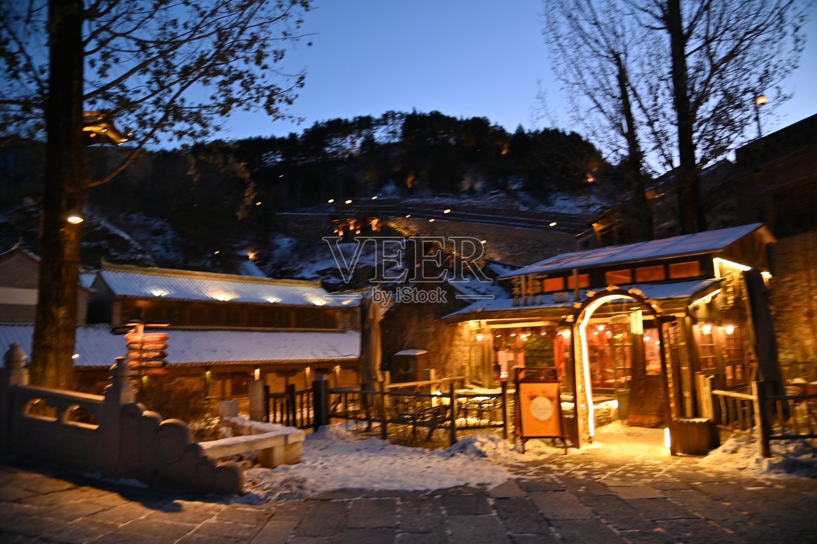 古北水村冬季风光照片摄影图片