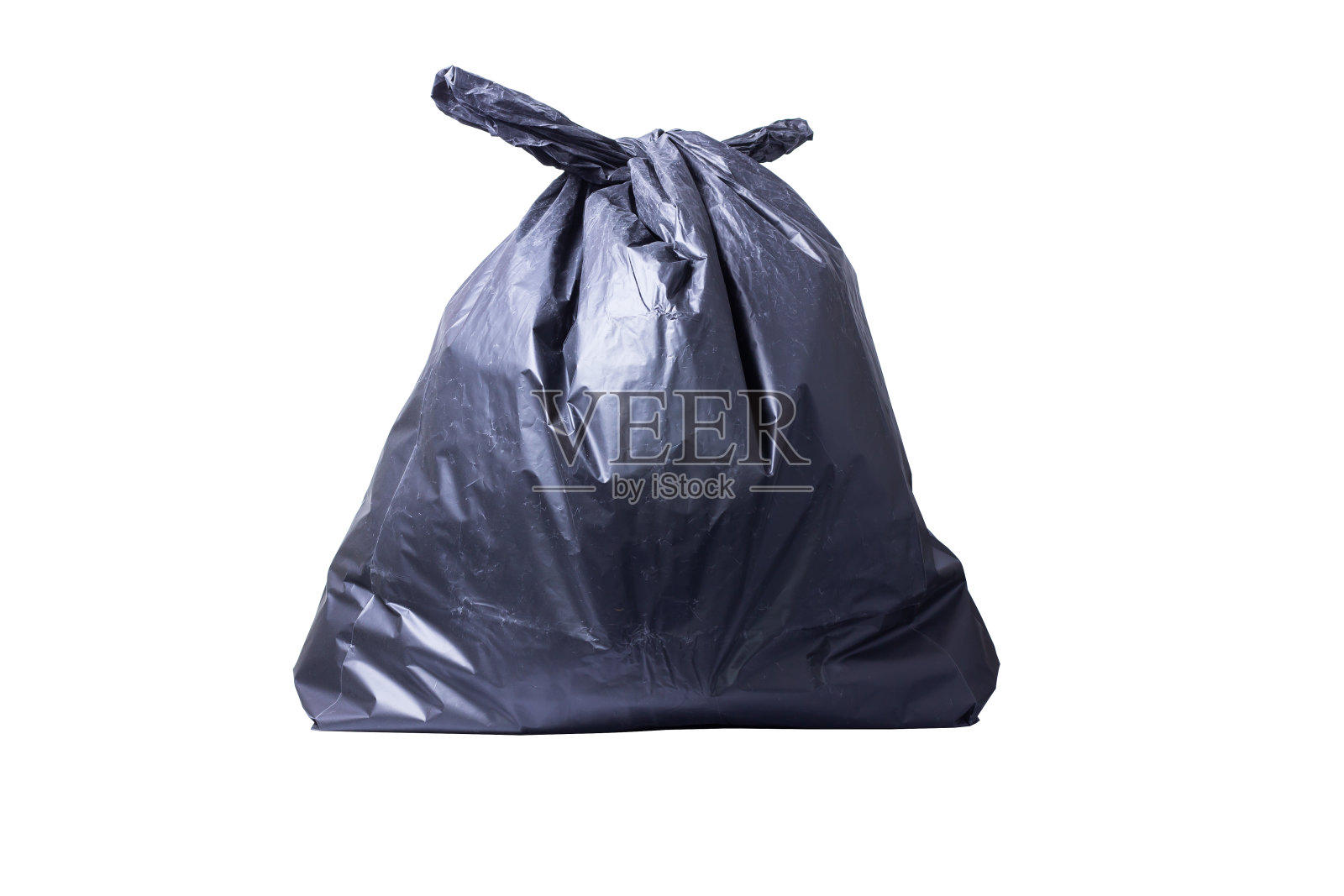 白色背景上的黑色垃圾袋照片摄影图片