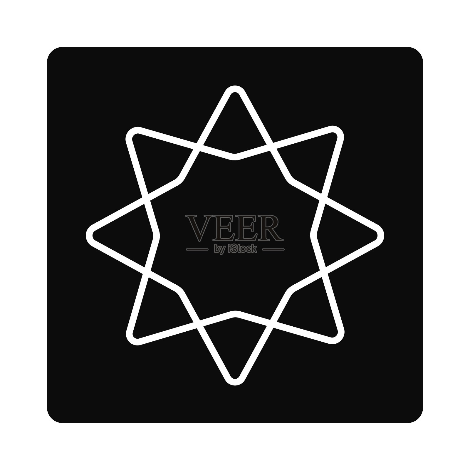 线条艺术印刷在野兽派图标上的最小风格。方形补丁与轮廓星。几何形状，野兽派人物。包豪斯的抽象设计元素。平面隔离矢量插图上的白色插画图片素材