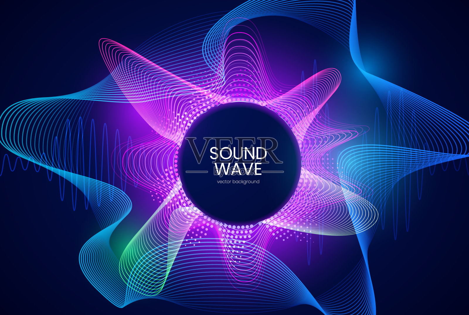 抽象声波矢量图插画图片素材