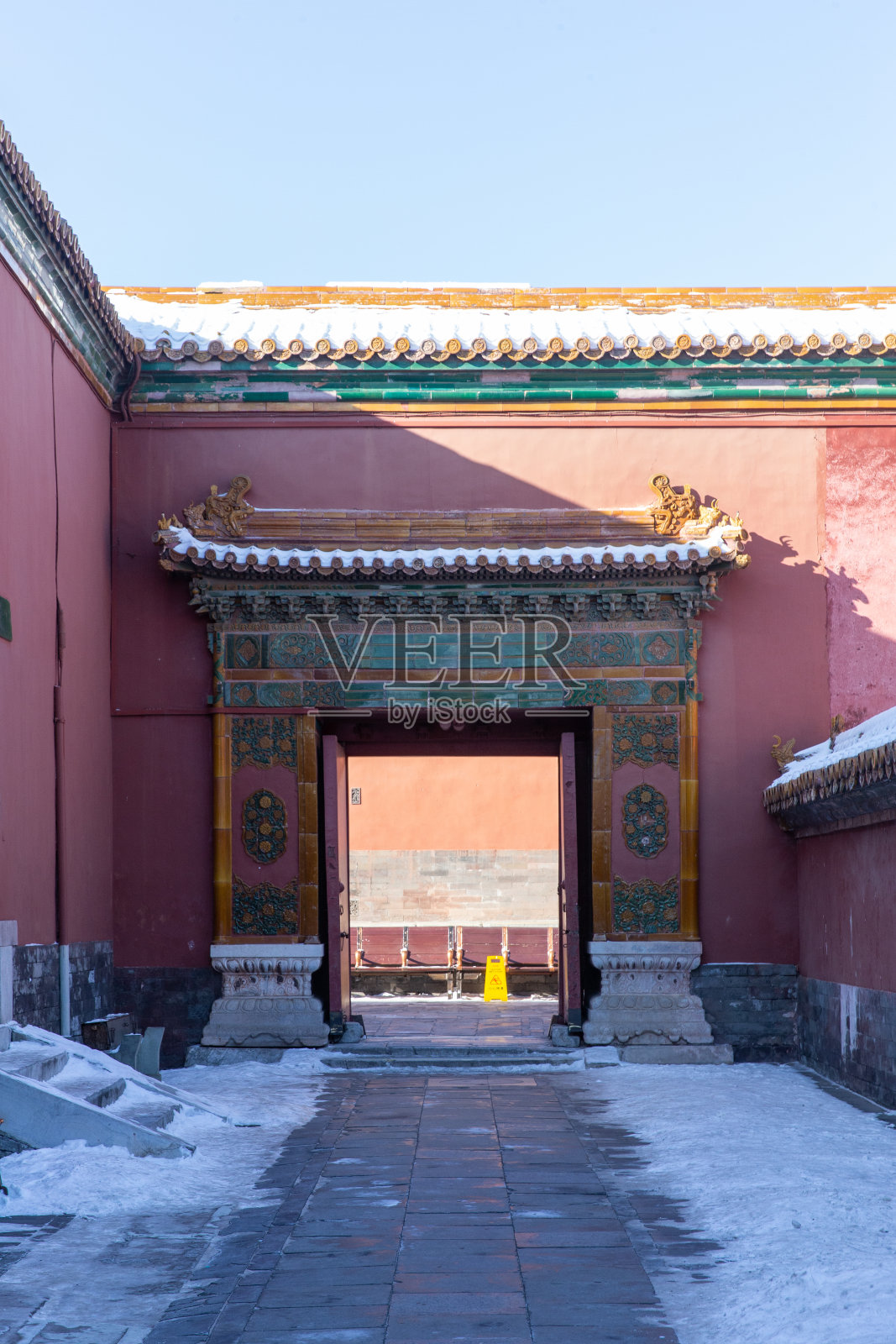 中国北京紫禁城的雪景照片摄影图片