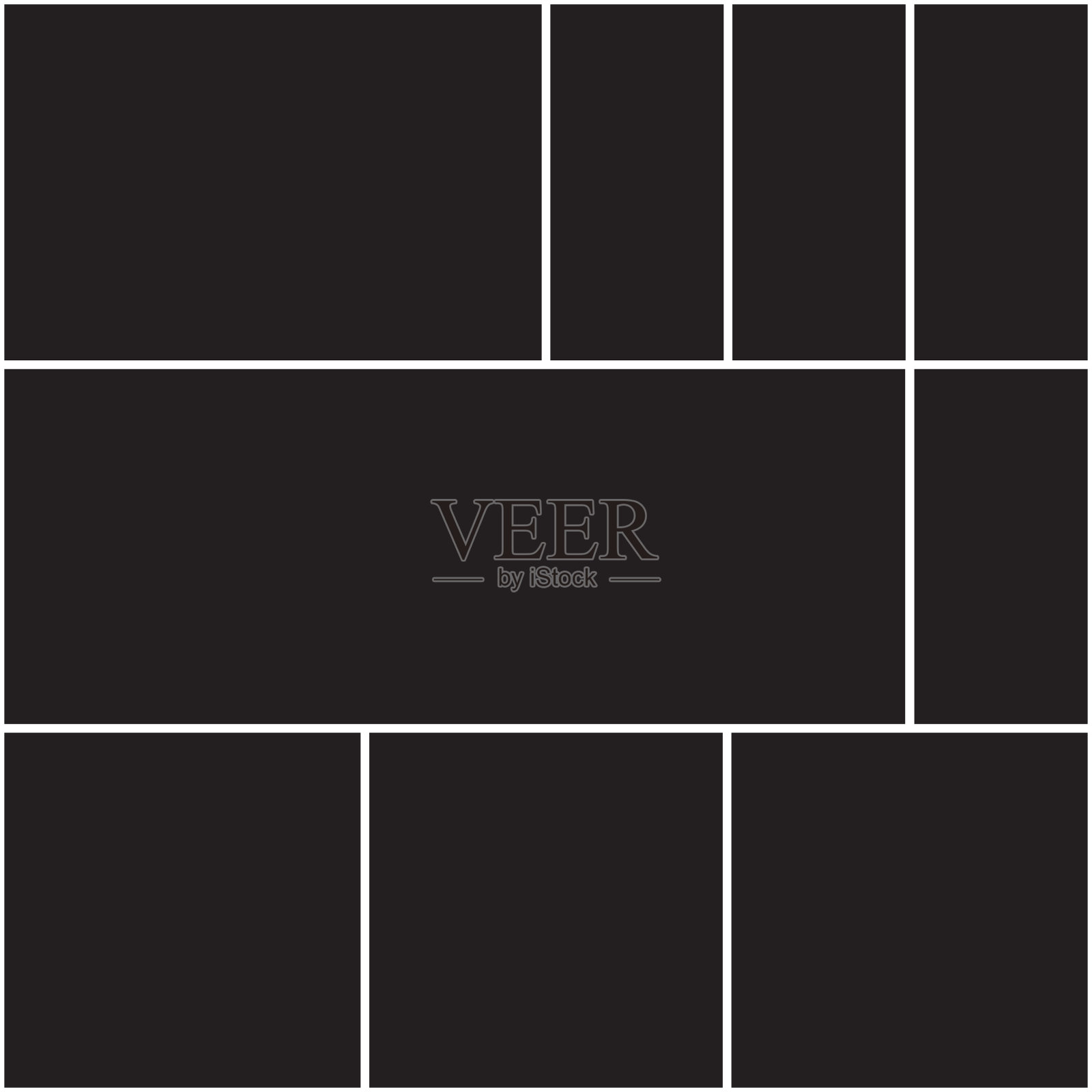 白色框架与黑色背景插画图片素材