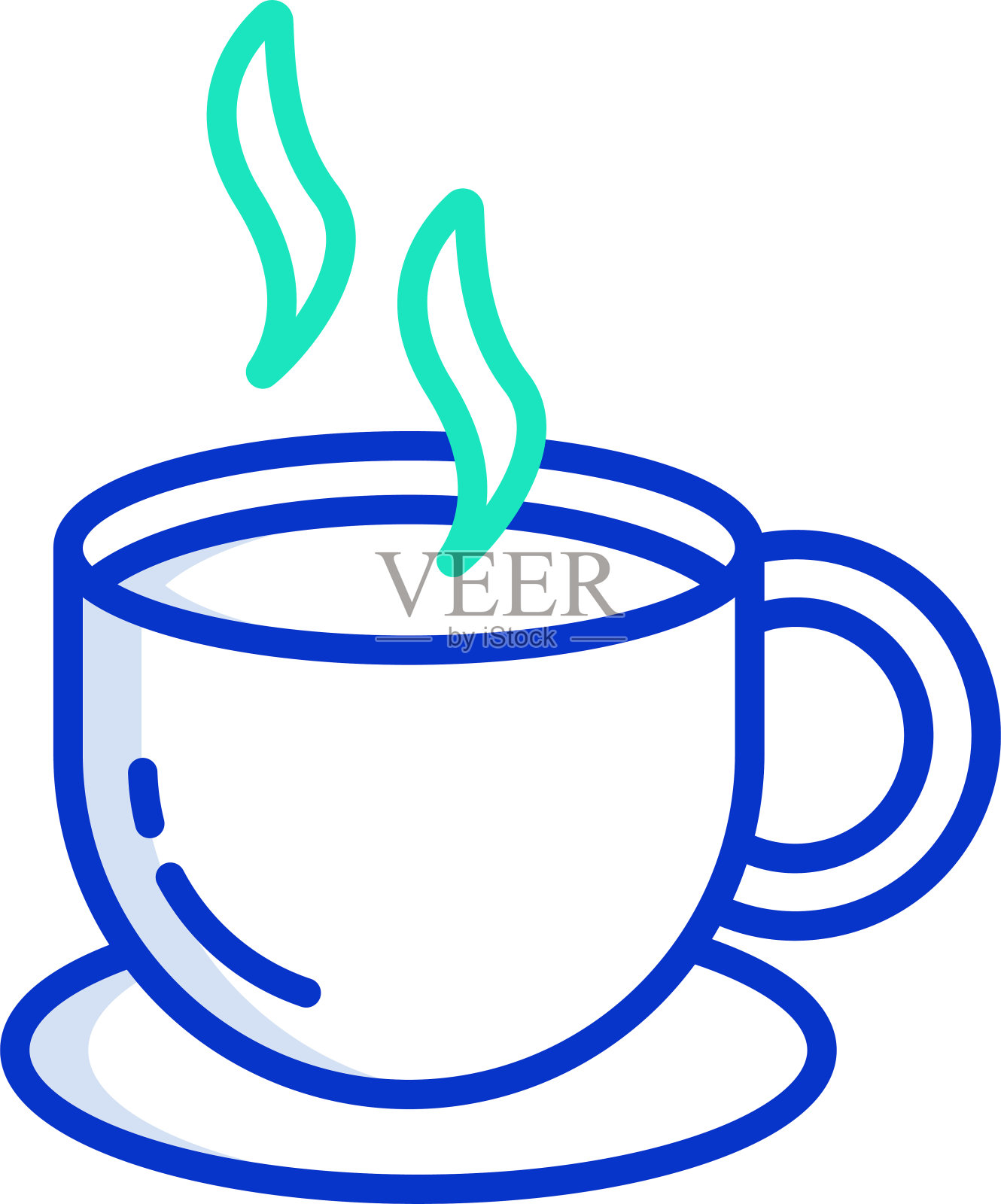 卡布奇诺轮廓颜色矢量插图插画图片素材