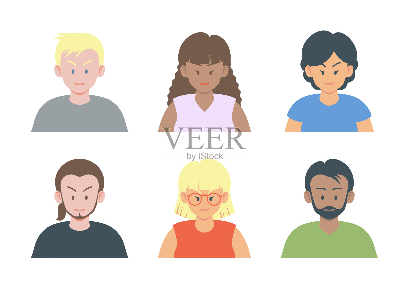 不同的女性和男性的化身设置2插画图片素材