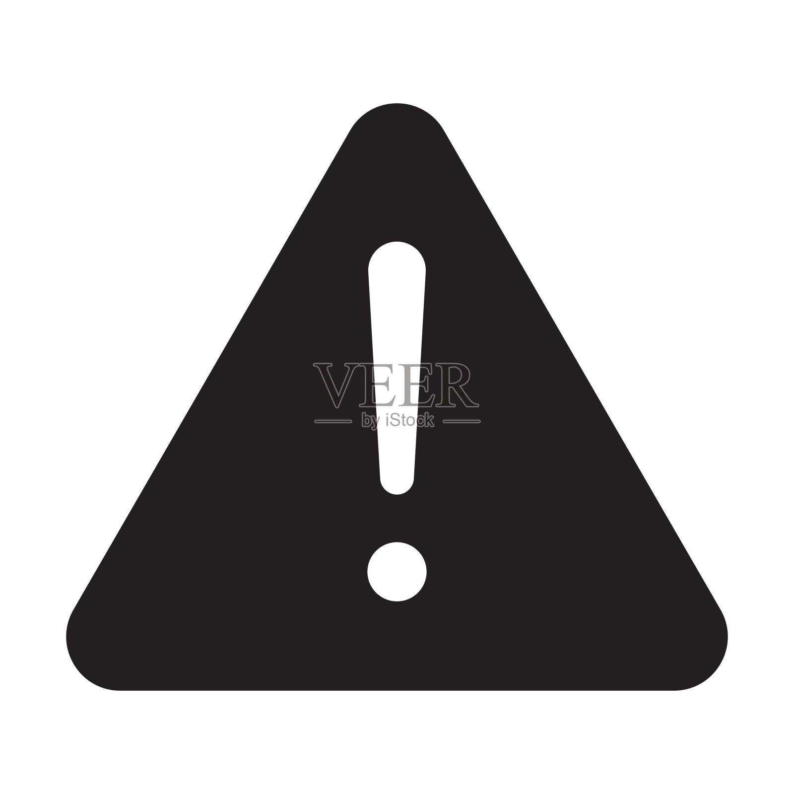 白色背景上的警告标志图标矢量插画图片素材