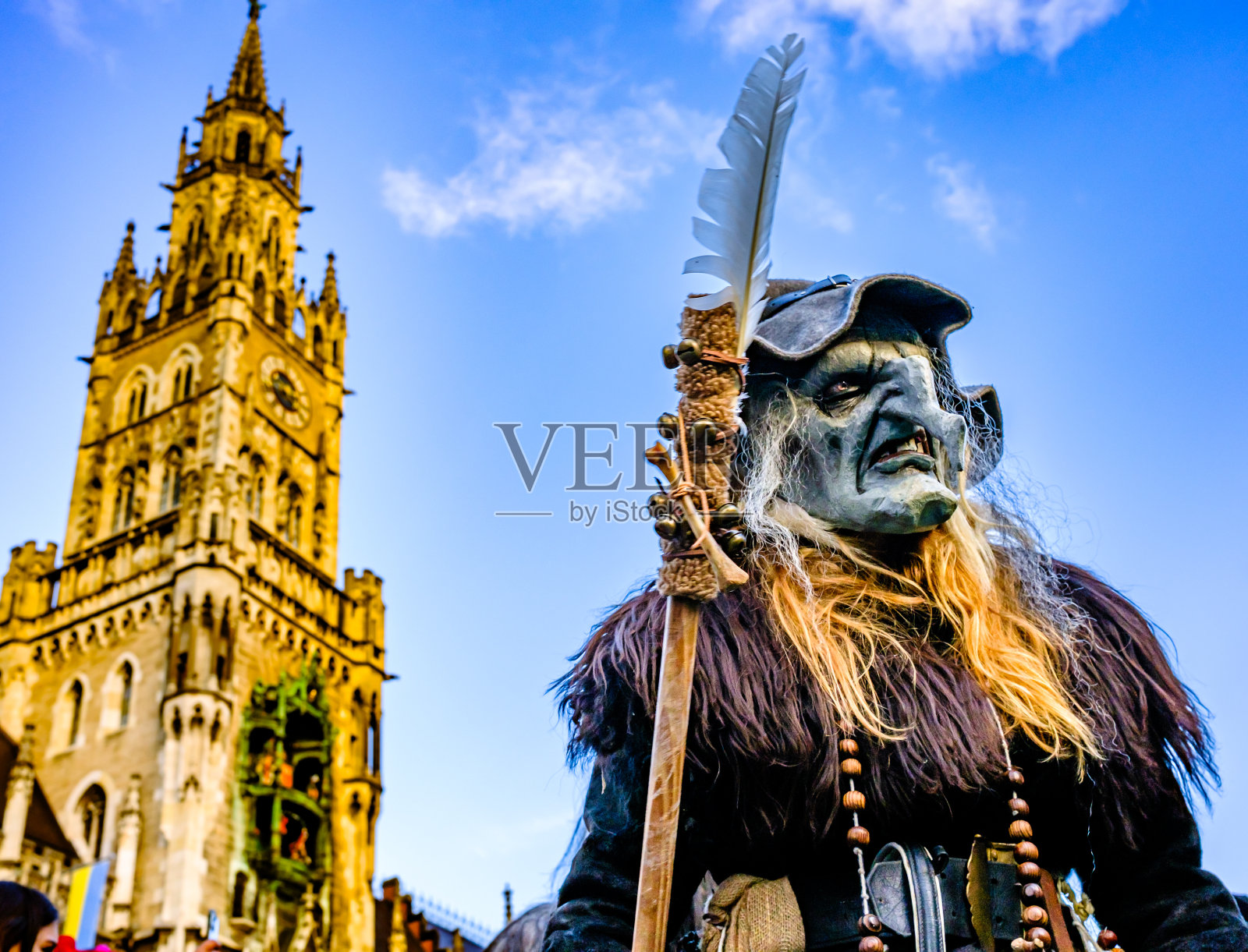 慕尼黑传统的Krampuslauf游行照片摄影图片